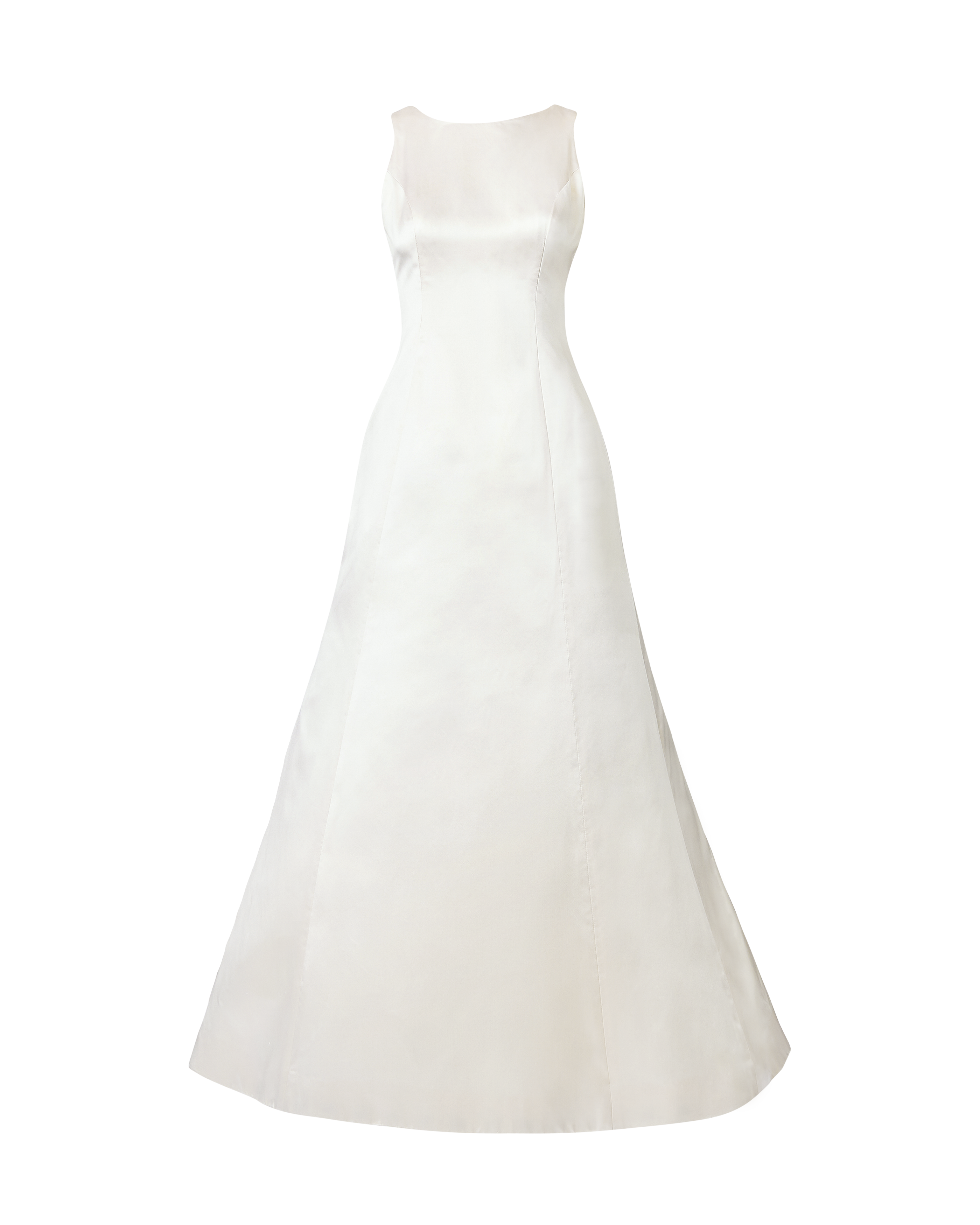 S/S 1995 Ivory Sleeveless A-Line Gown with Back Button Detail