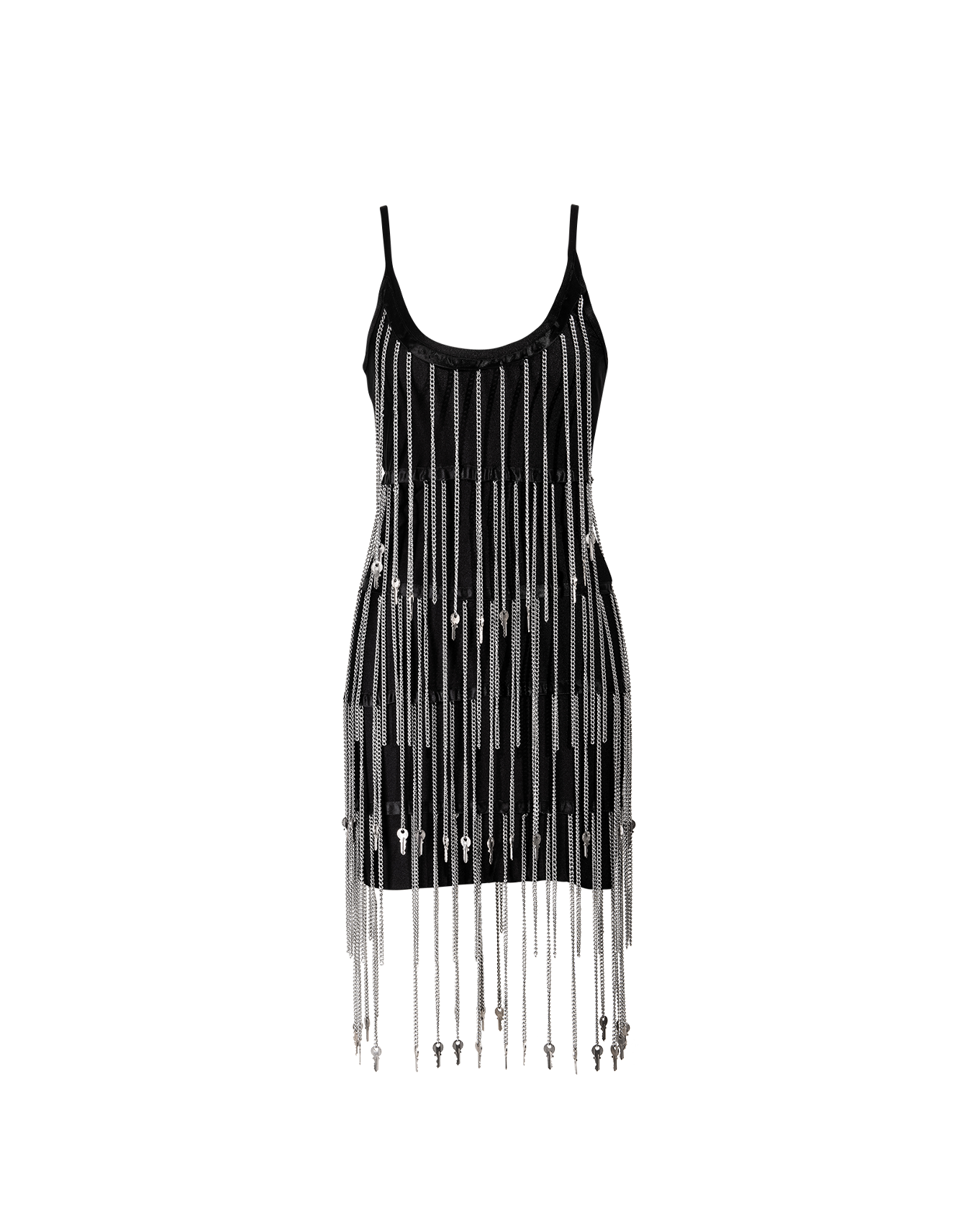 1990 s Key Fringe Mini Dress