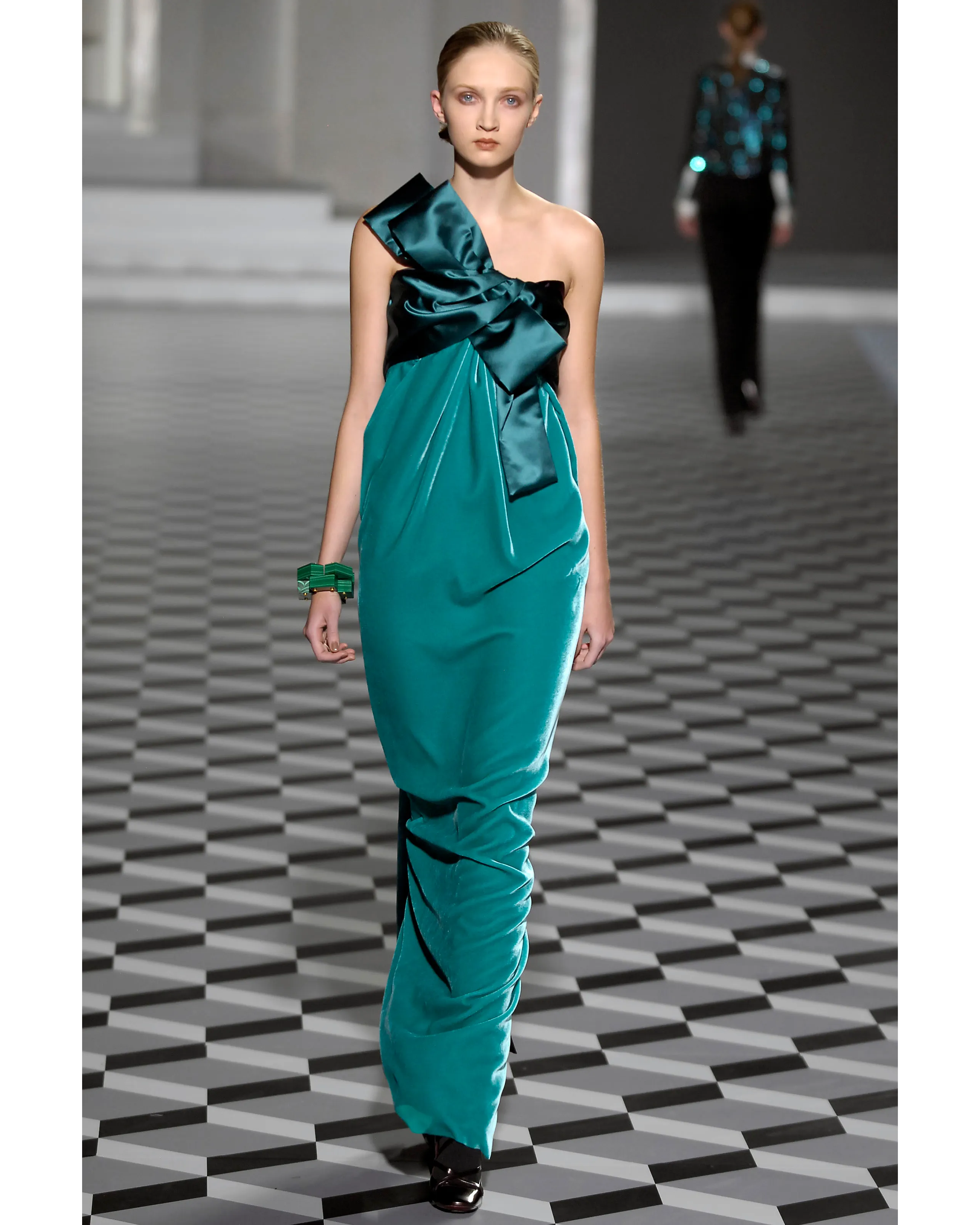 A/W 2007 Deep Navy Velvet and Silk Gown