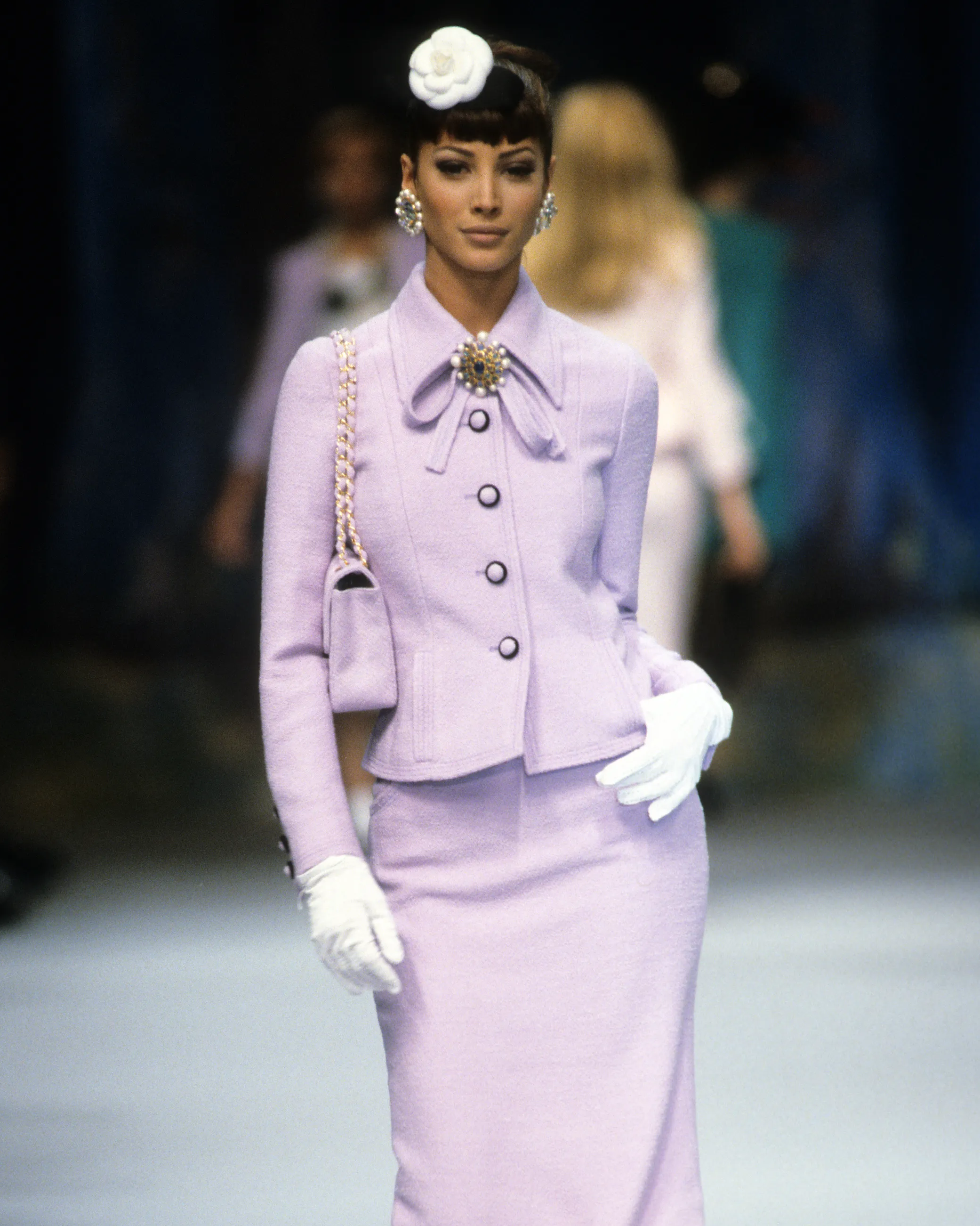 A/W 1992 Gold and Crystal Flower Clip-On Earrings