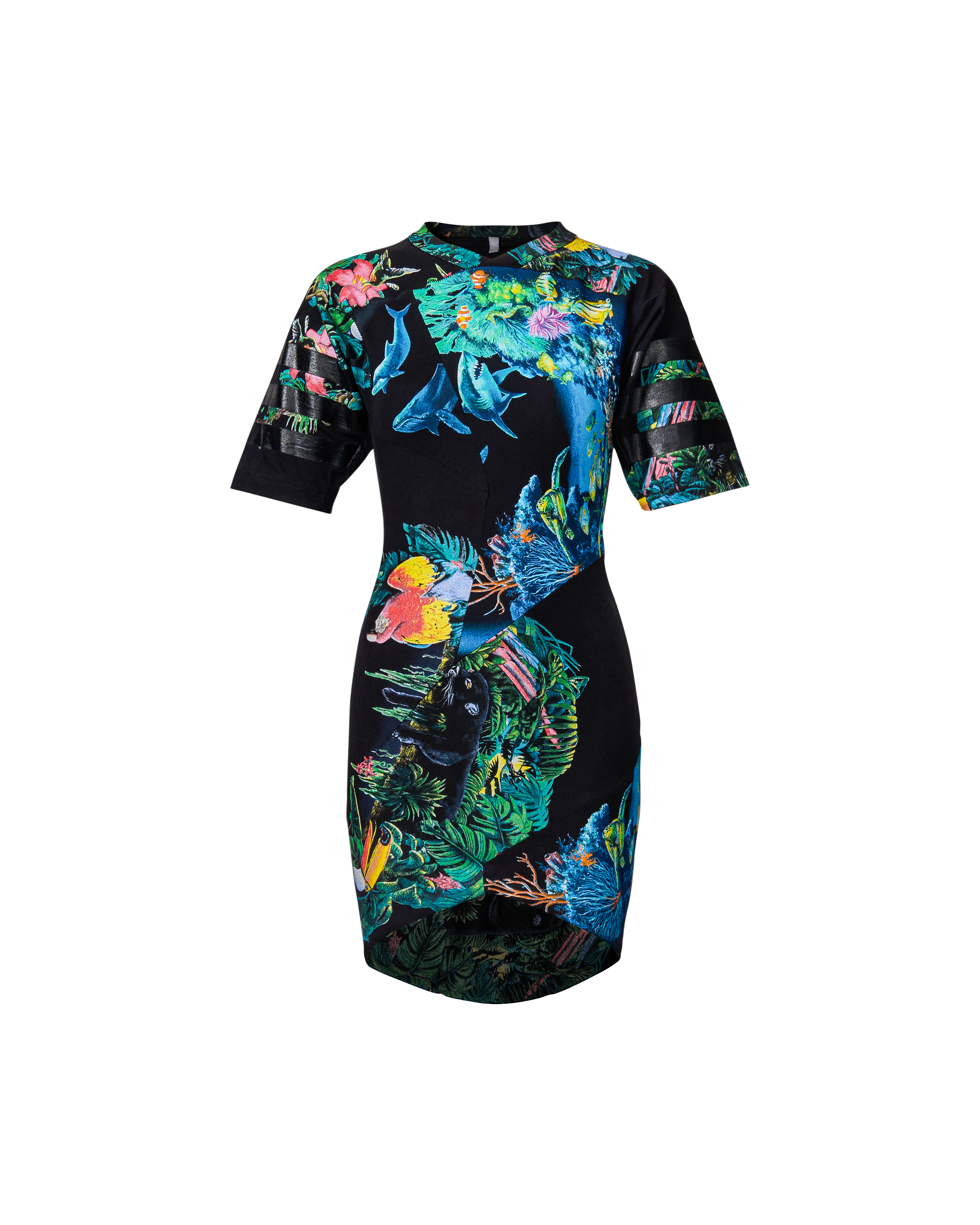 S/S 2003 Scuba Print Black Mini Dress