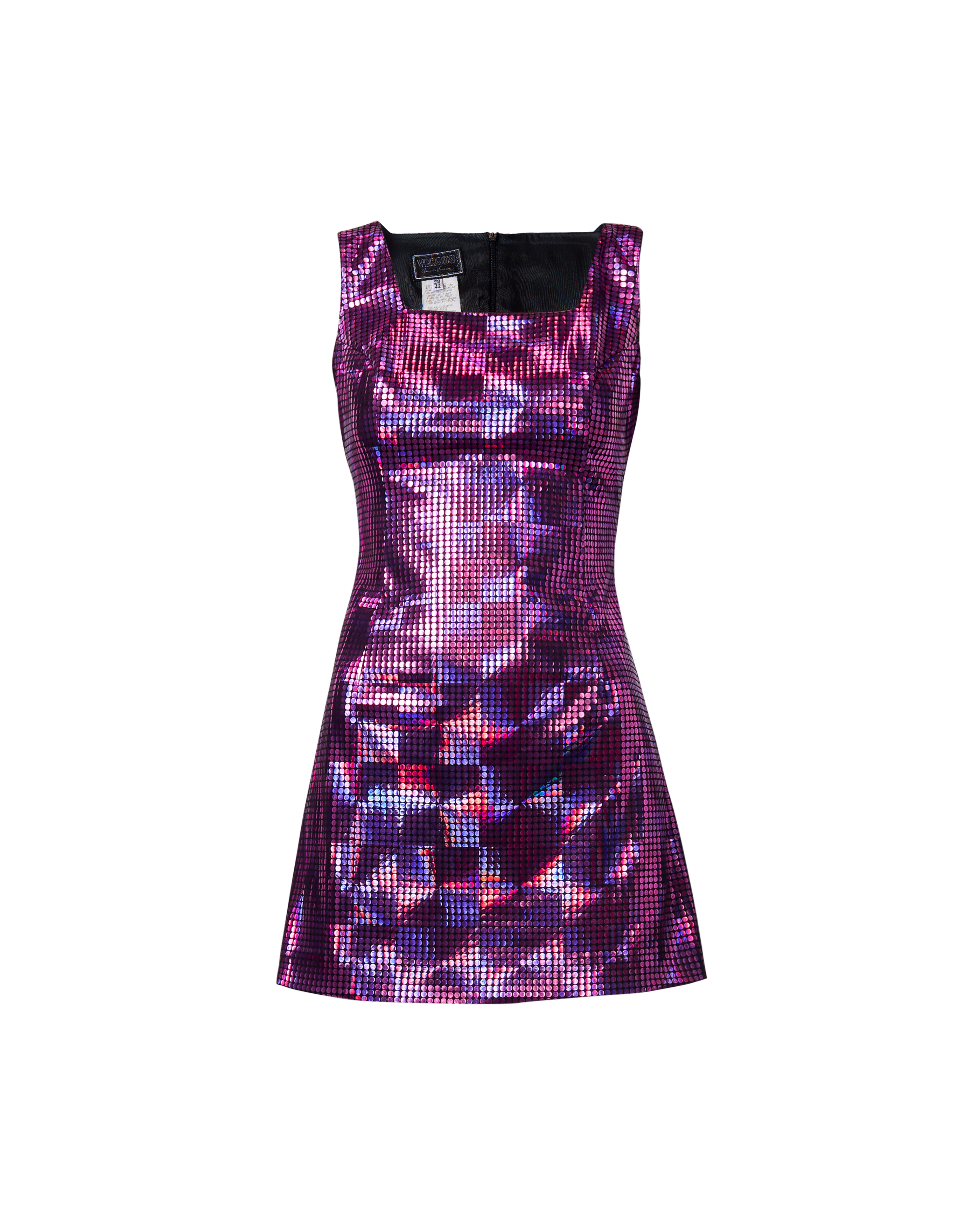 S/S 1997 Metallic Holographic Purple Mini Dress