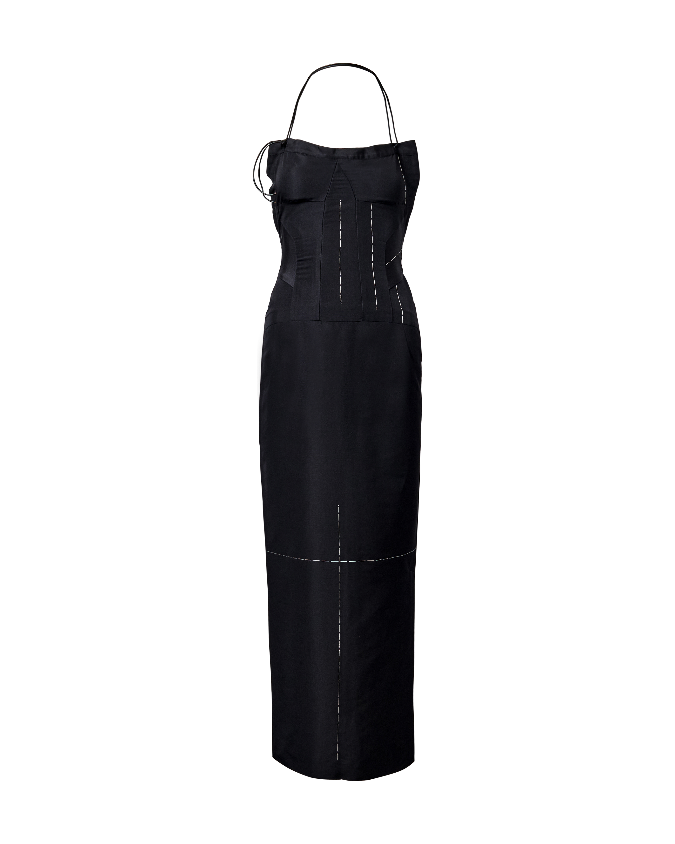 S/S 2000 Black Dress with Baste Stitch Detailing