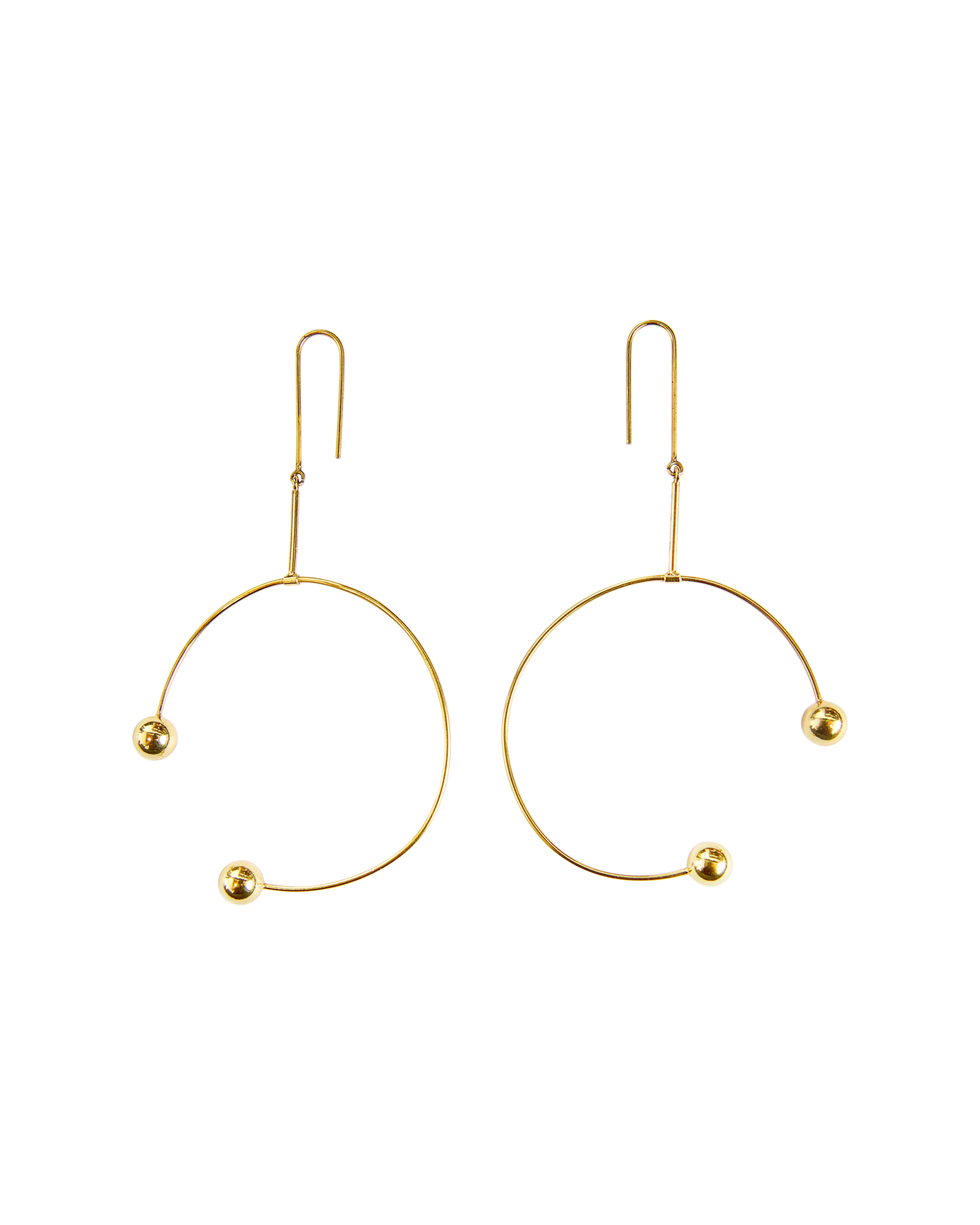S/S 2016 Modernist Gold Semi-Circle Earrings