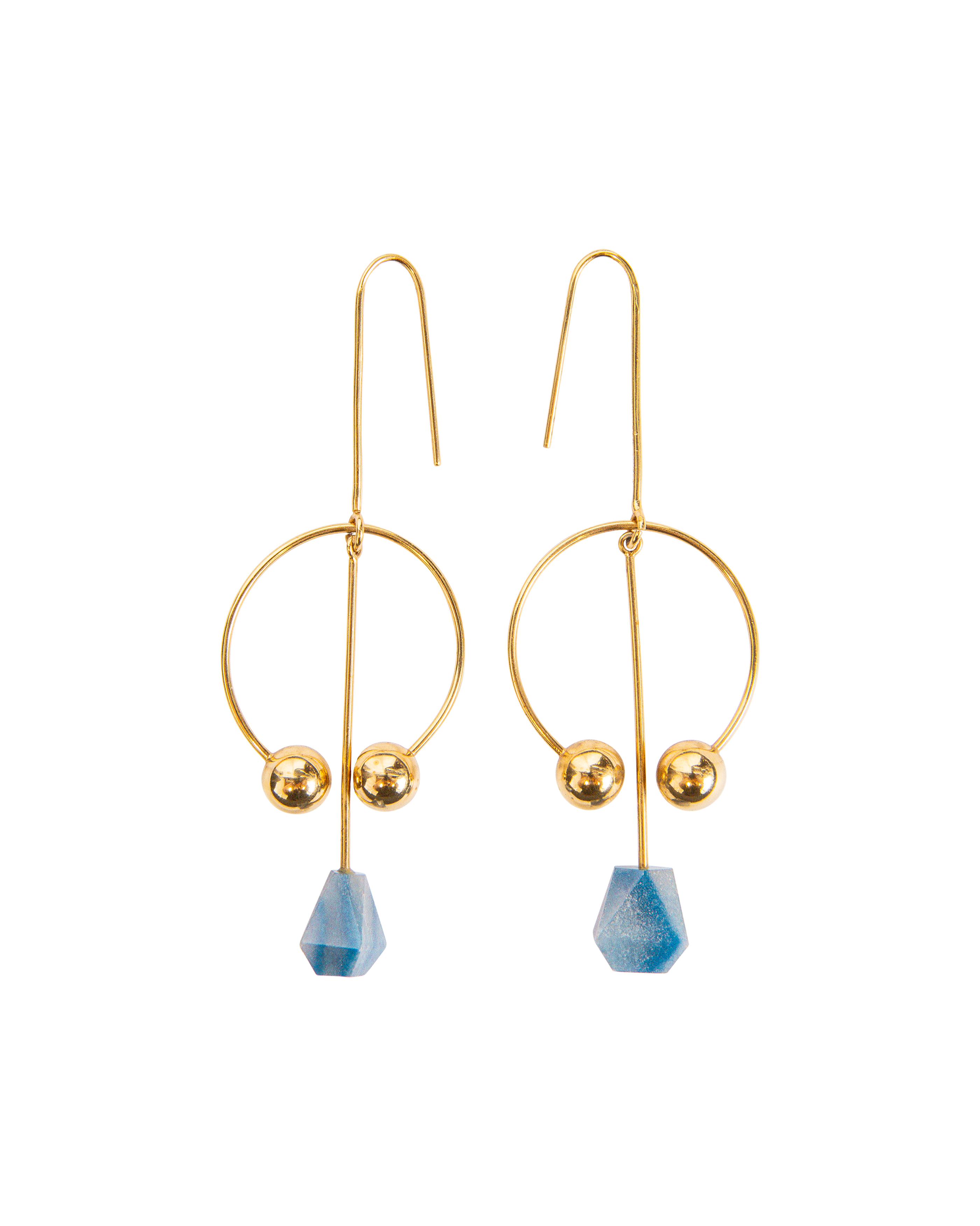 S/S 2016 Modernist Chalcedony Gold Earrings