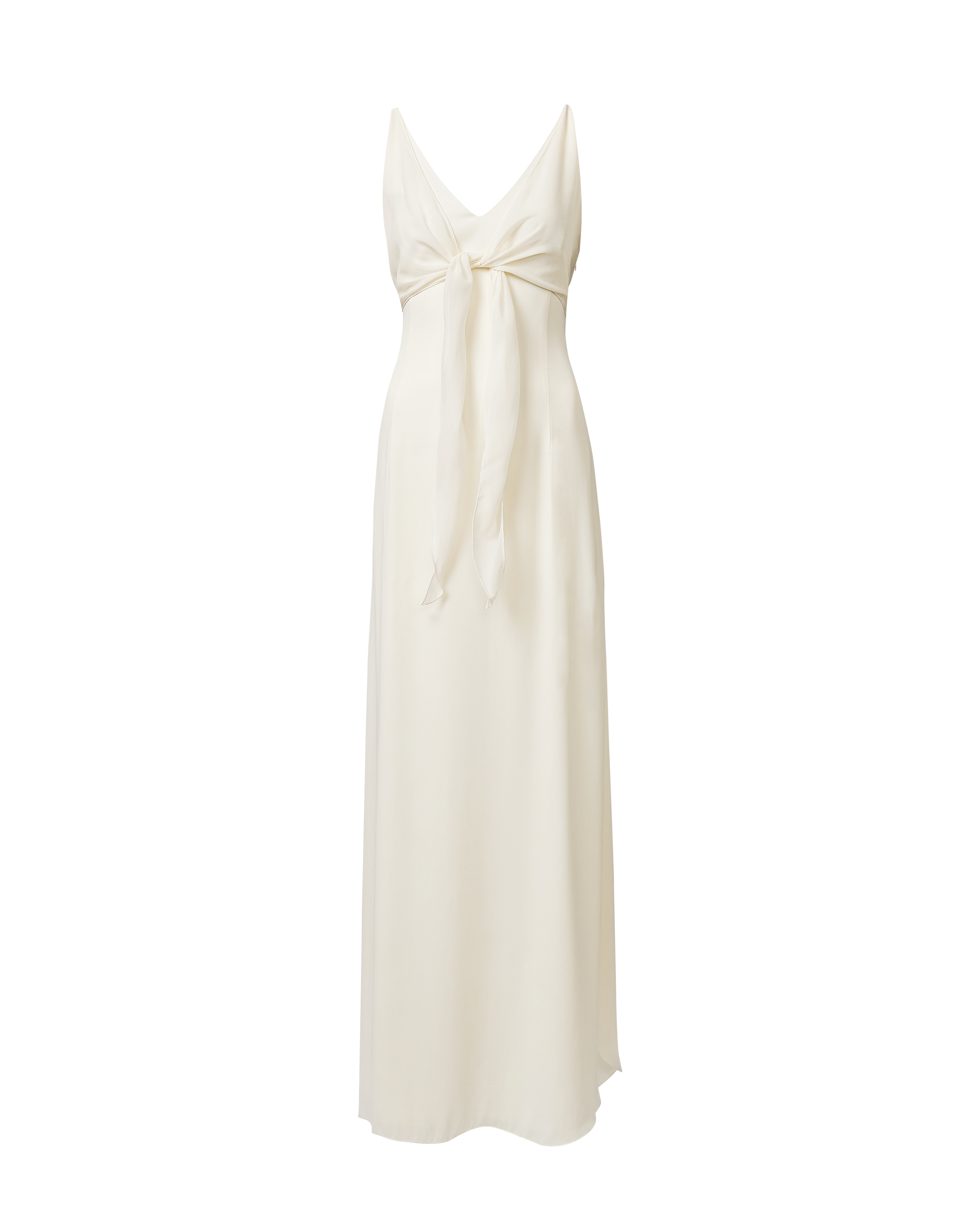 2000's White Sleeveless Gown with Cross-Back Straps