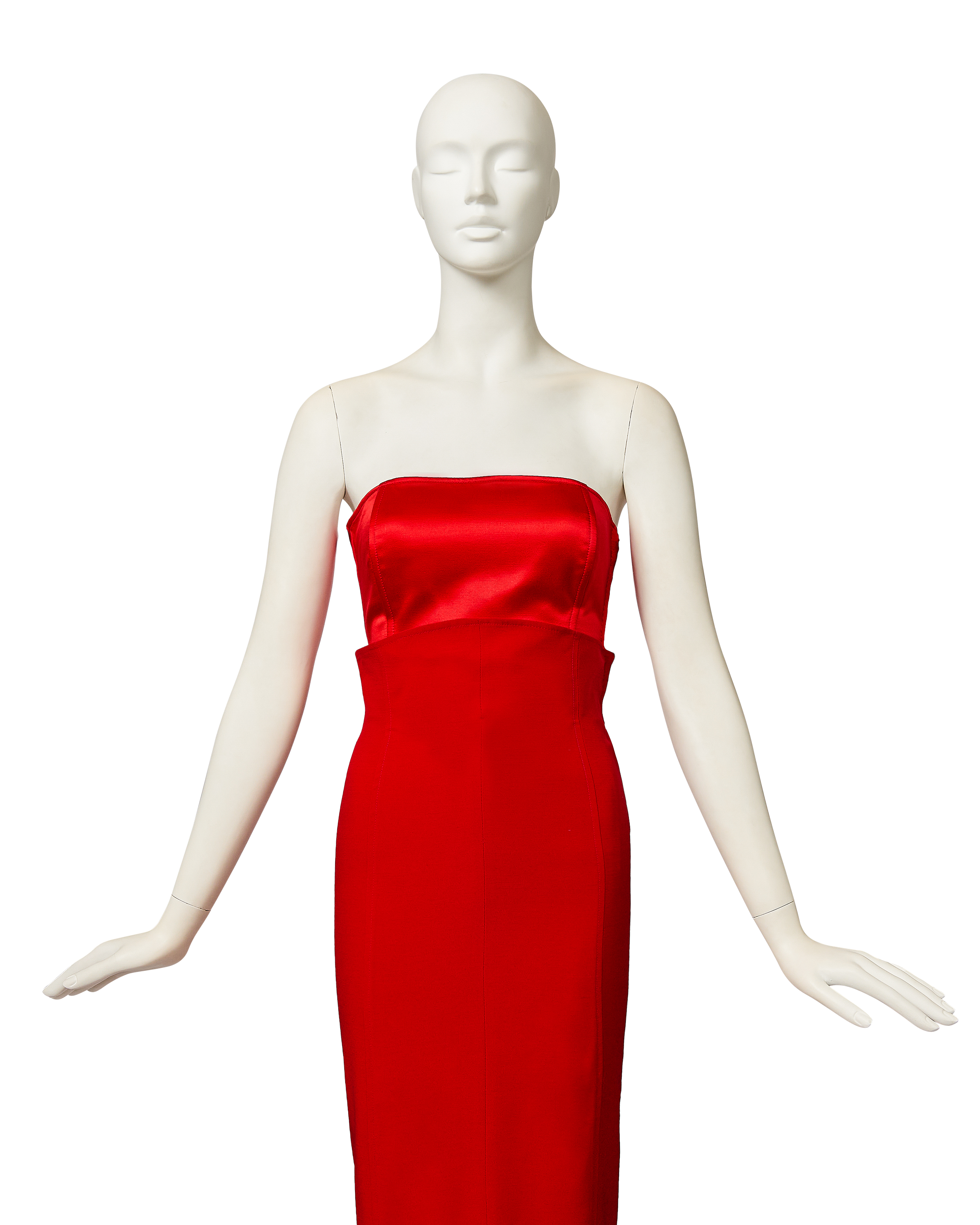 S/S 2000 Red Strapless Corset Dress S/S 2000 Red Strapless Corset Dress