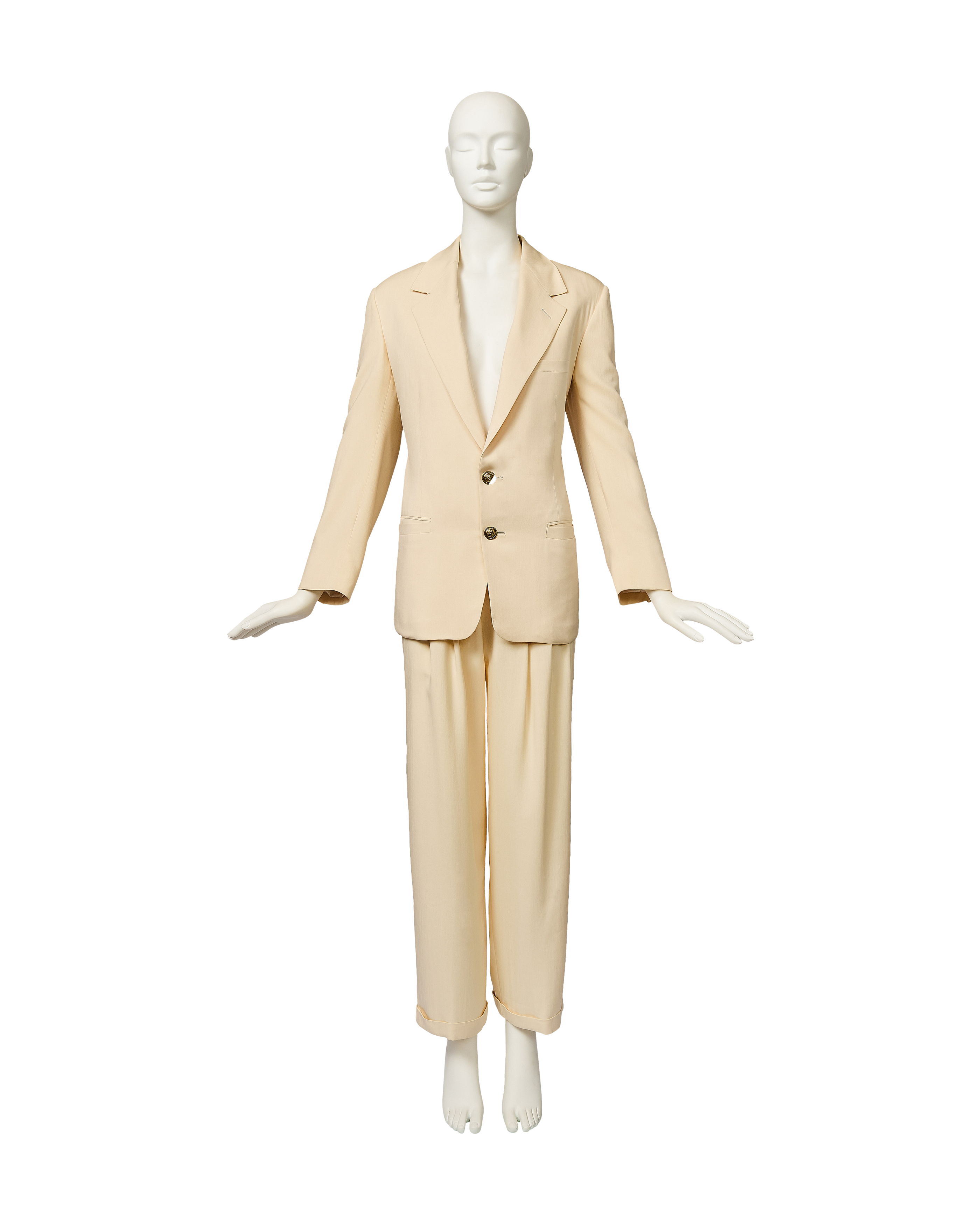 1990's Ecru Pant Suit Set