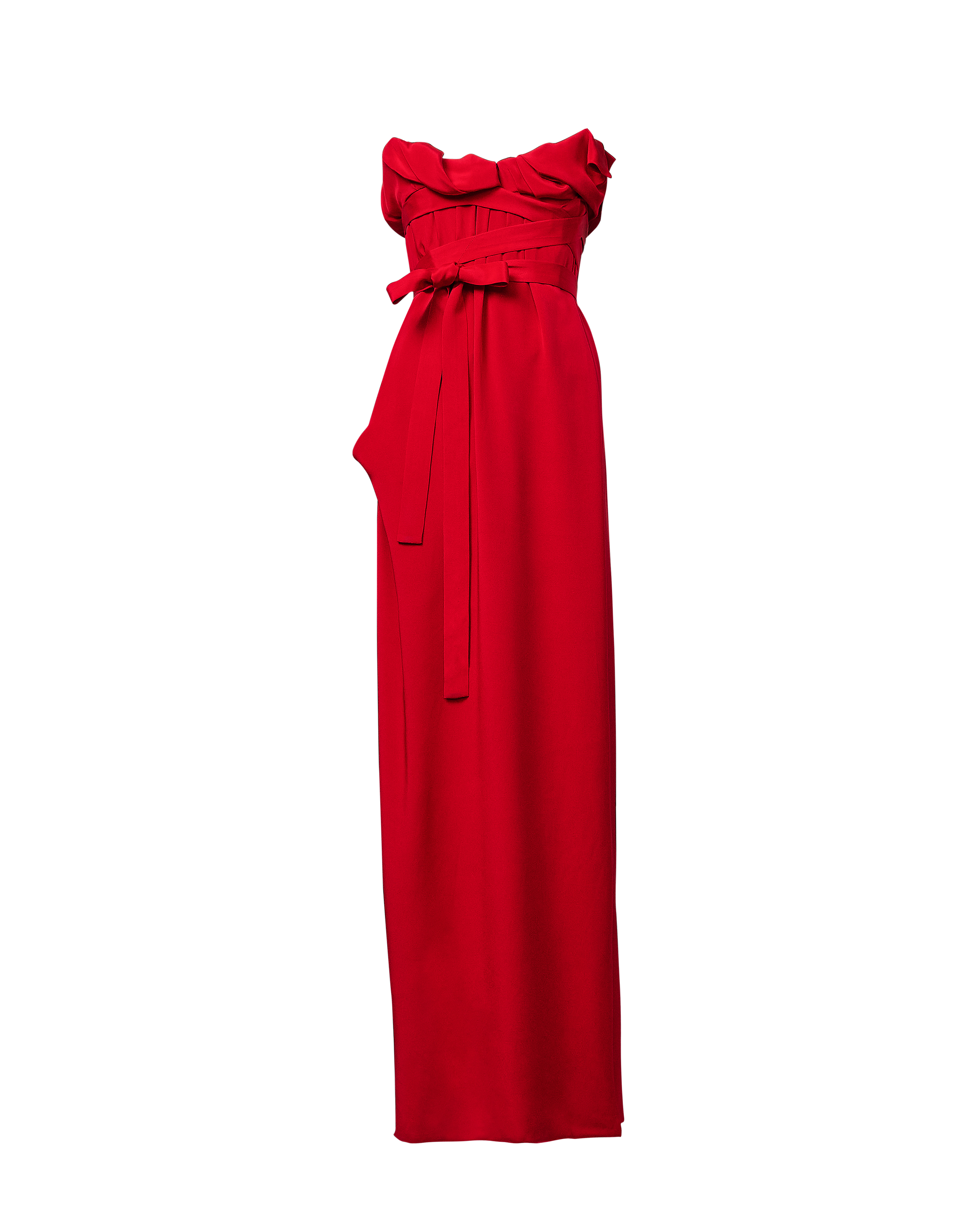 A/W 2013 Red Wrap Gown with Built-In Corset