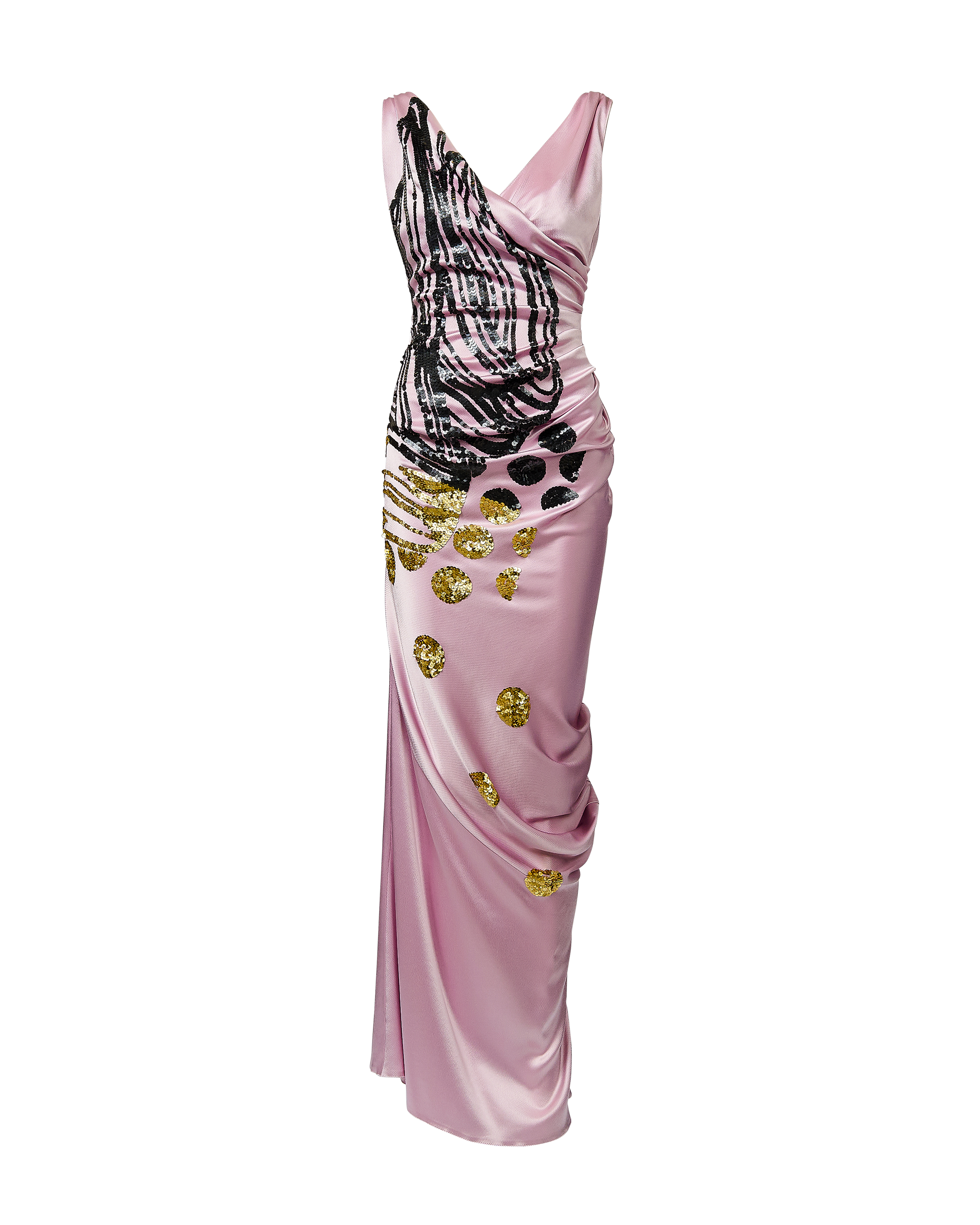 S/S 2007 Lilac Purple Gown with Sequin Embroidered 'Sketching' Pattern