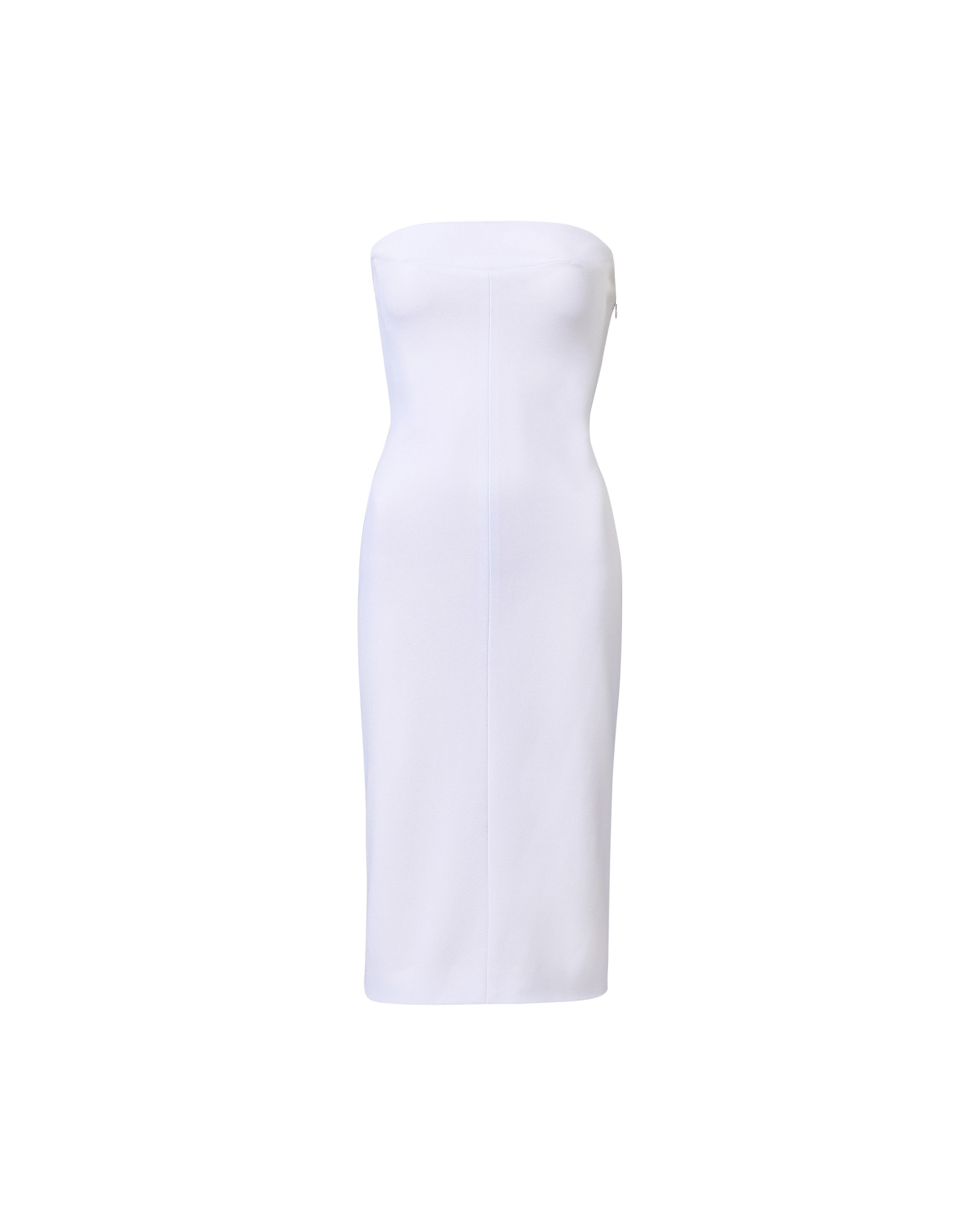1990's White Strapless Bustier Dress