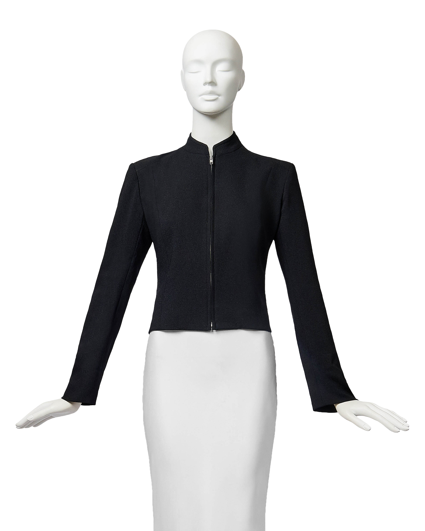 A/W 2001 Black Zip-Up Jacket with Red Lace-Up Back Detailing