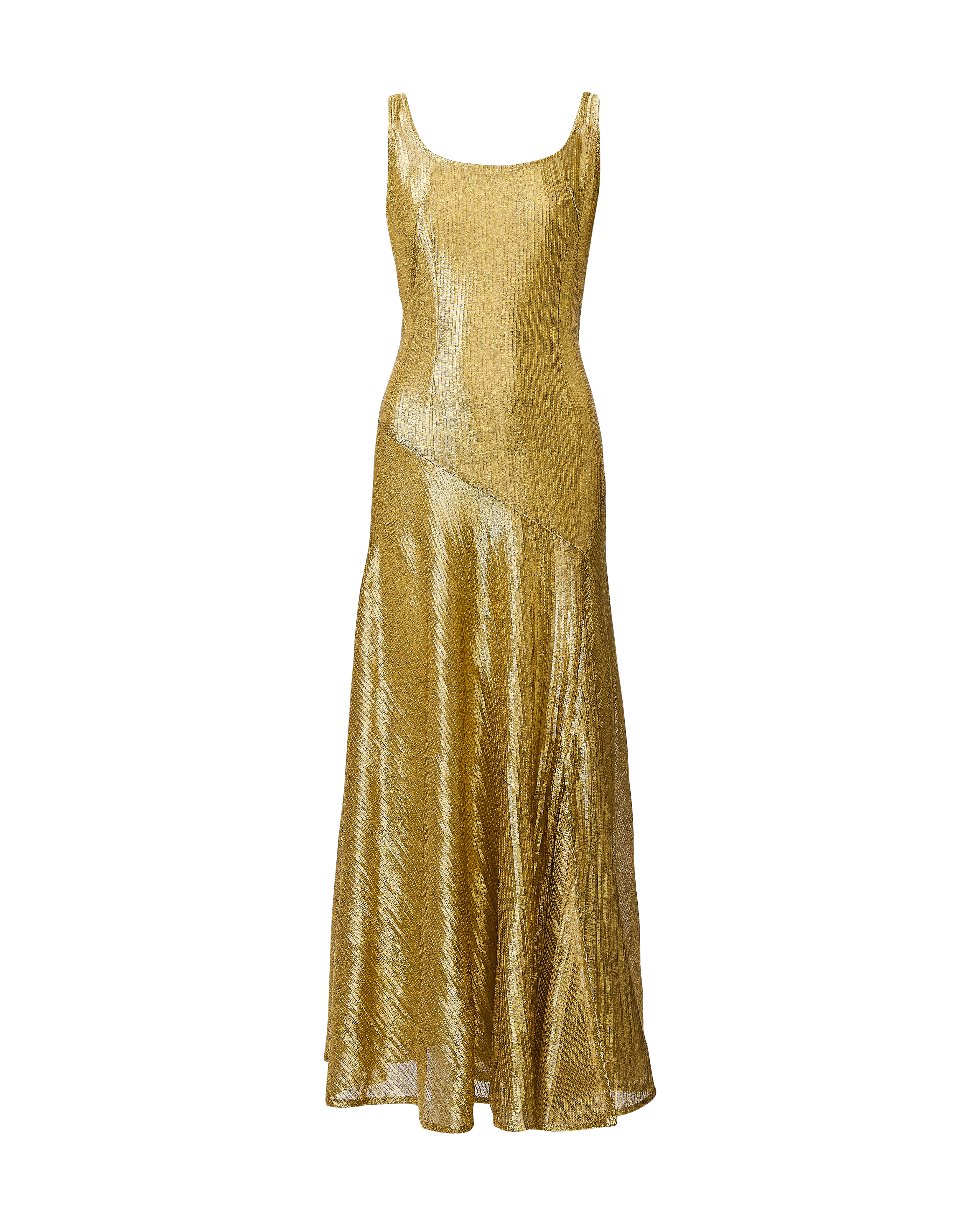 S/S 2000 Metallic Gold Woven Lamé Dress