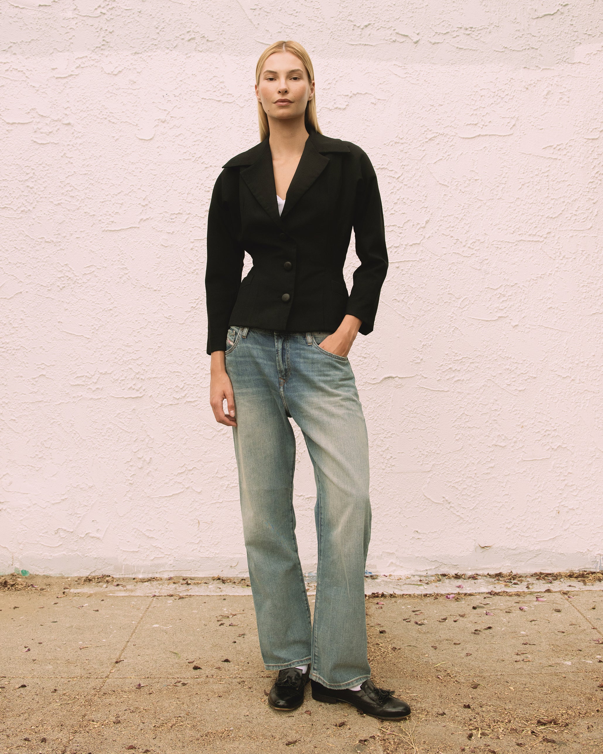 c. 1950 'New Look' Black Wool Bar Jacket