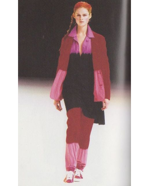 A/W 2003 Y's Red and Pink Tie-Dye Pant Set