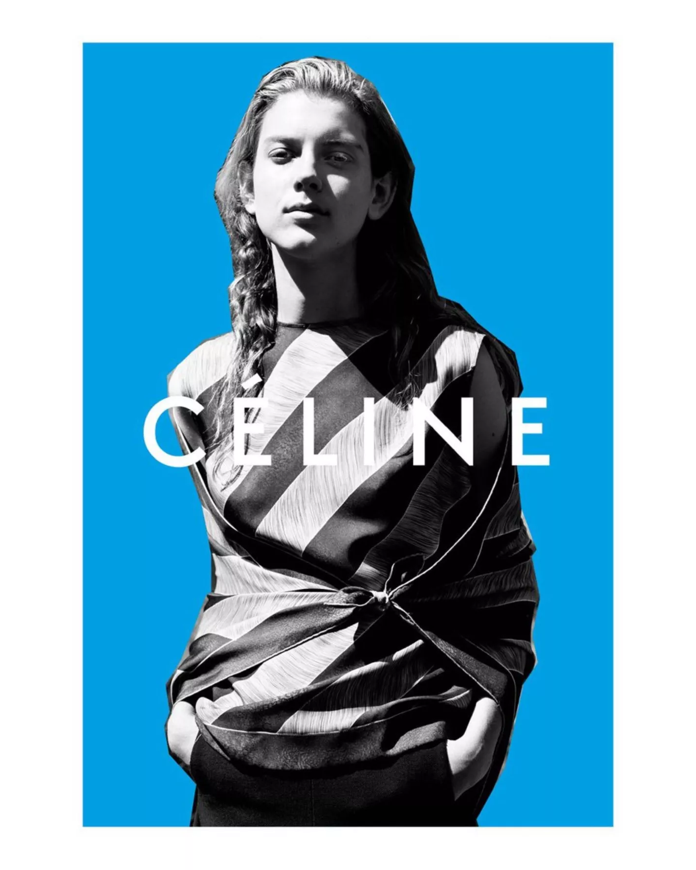 Pre-Fall 2015 Turquoise Striped Foulard Top