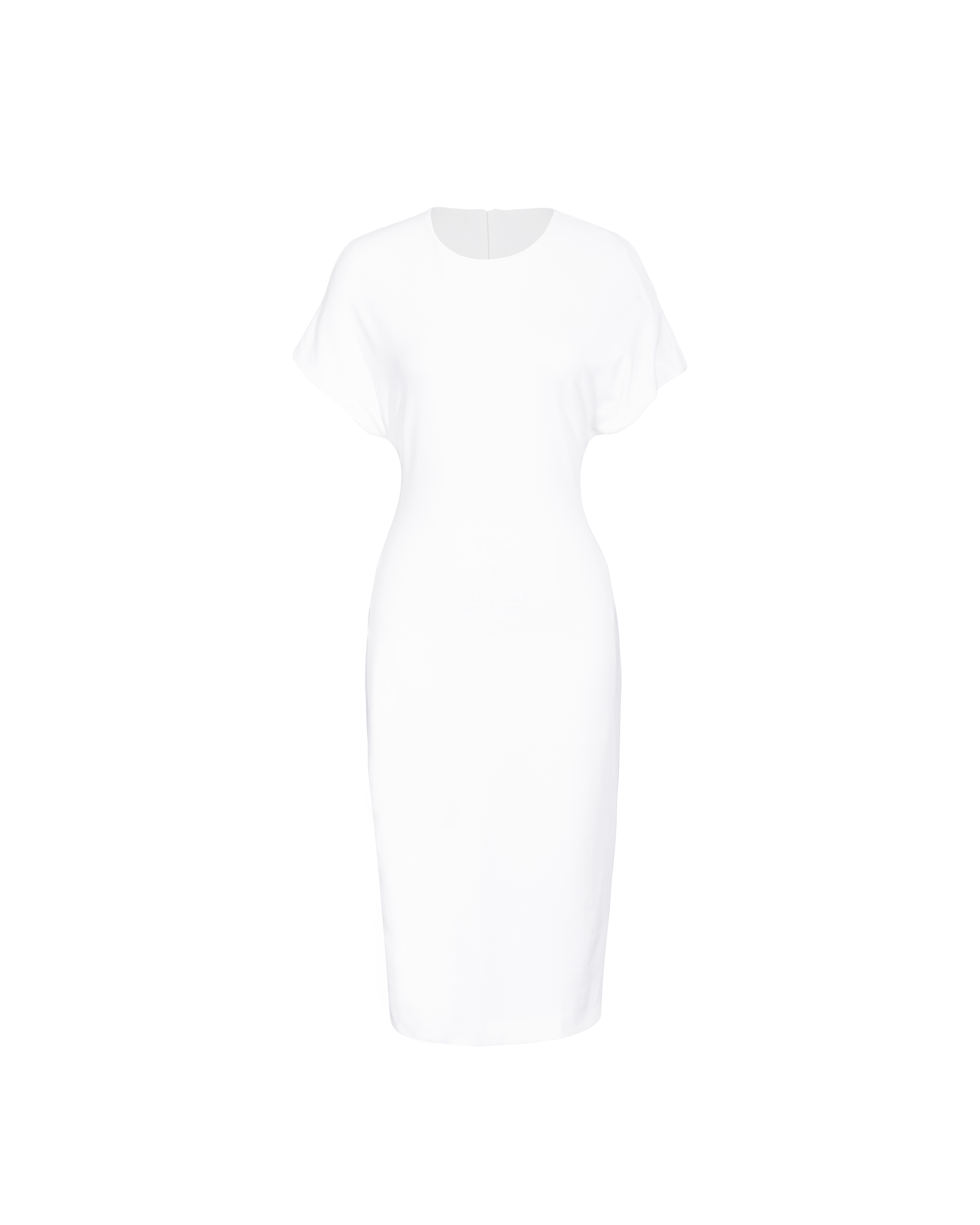A/W 1996 White Cap Sleeve Knee-Length Jersey Dress