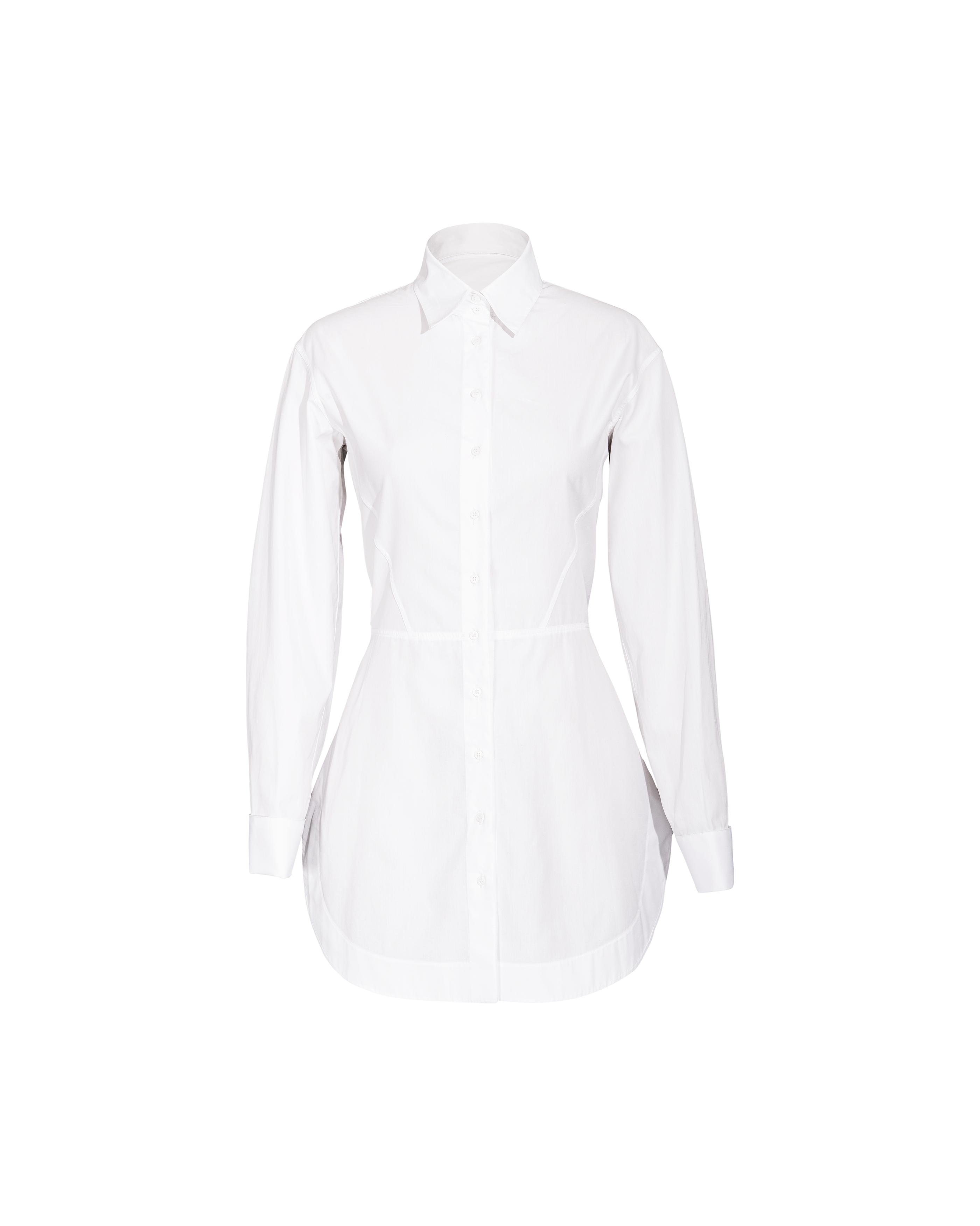S/S 2020 White Cotton Poplin Button-Up Shirt Dress