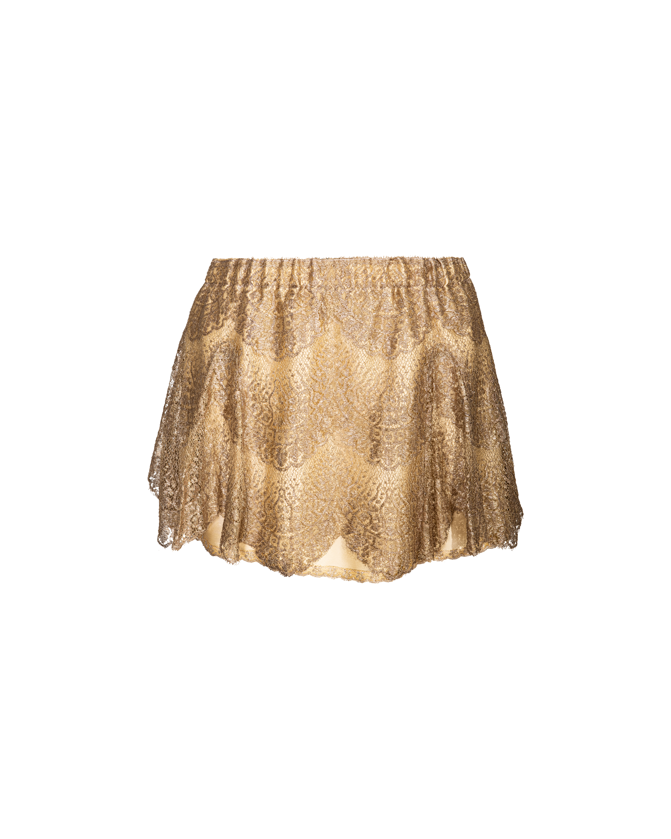c. 1926 Re-worked Gold Lamé Mini Skirt
