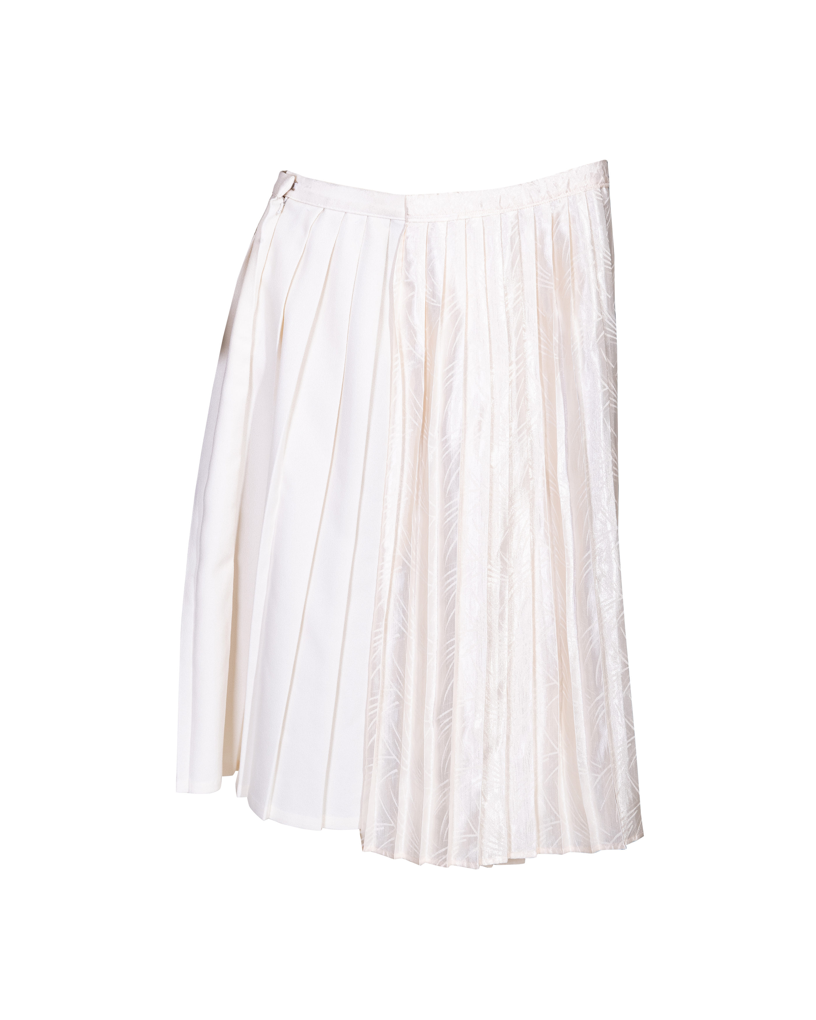 S/S 2001 One-of-One Artisanal Ecru Pleated Skirt