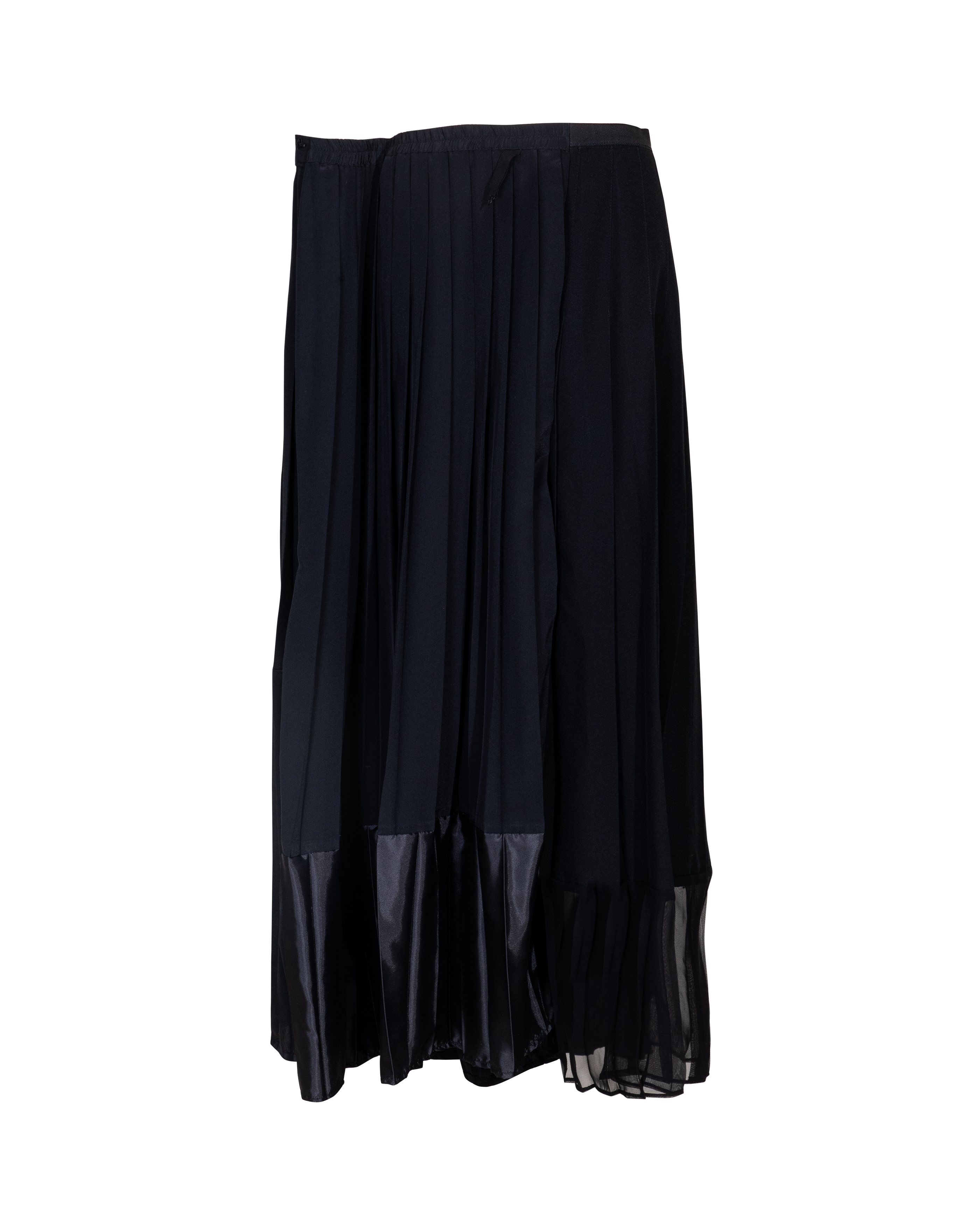 S/S 2001 One-of-One Black Pleated Artisanal Maxi Skirt