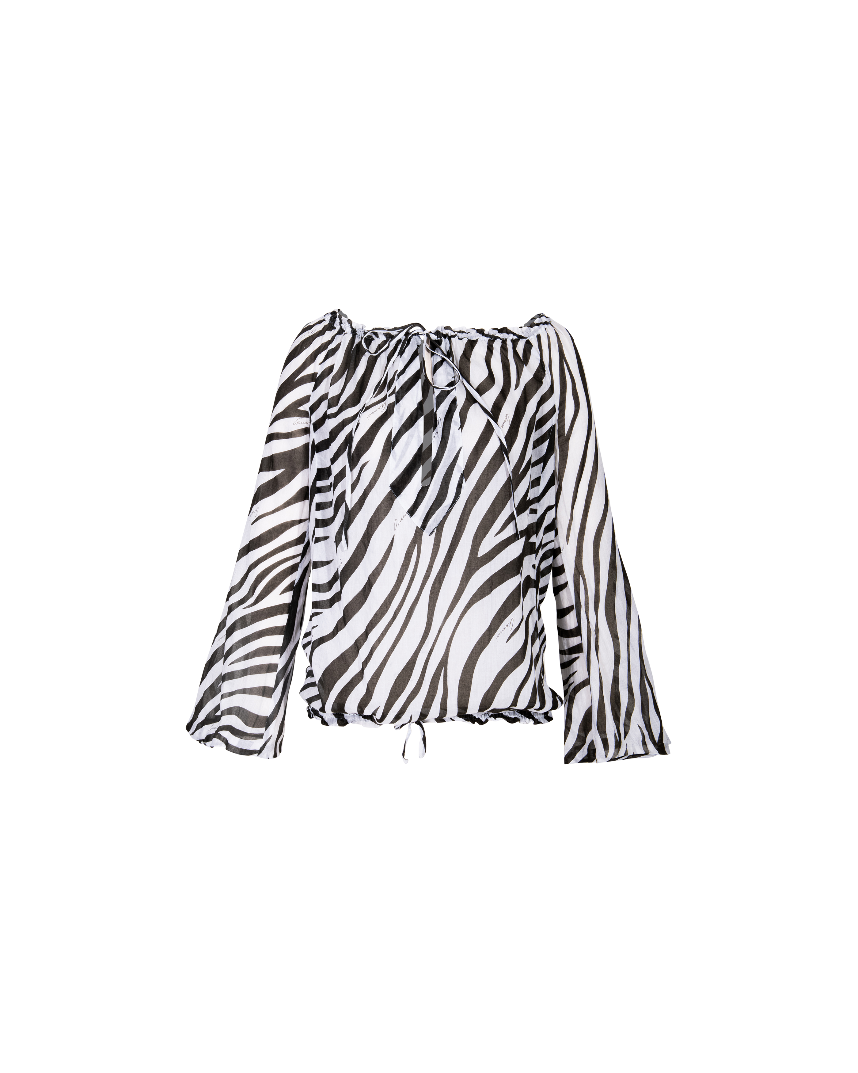 S/S 1996 Black and White Zebra Print Cotton Blouse