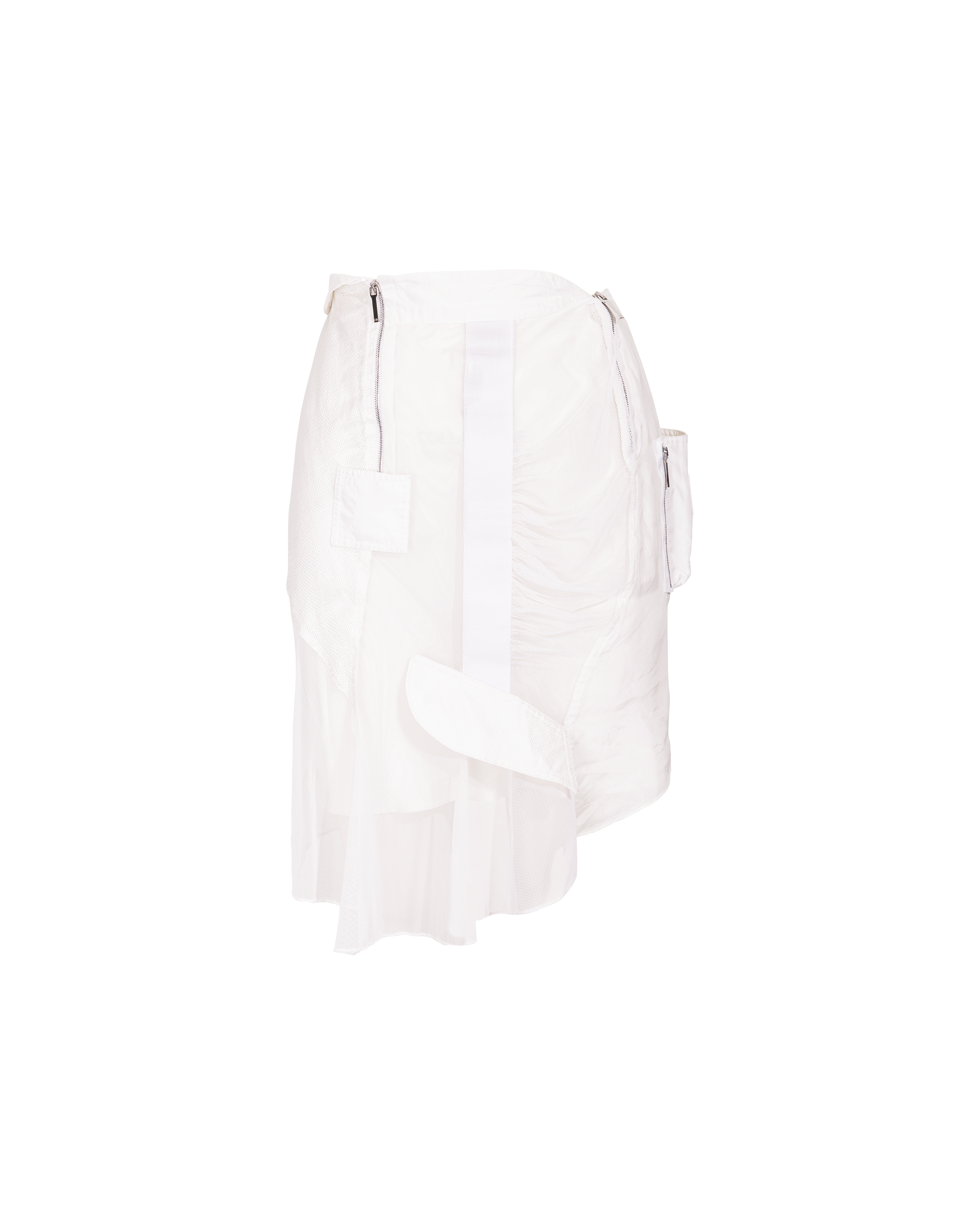 S/S 2002 White Asymmetrical Deconstructed Skirt