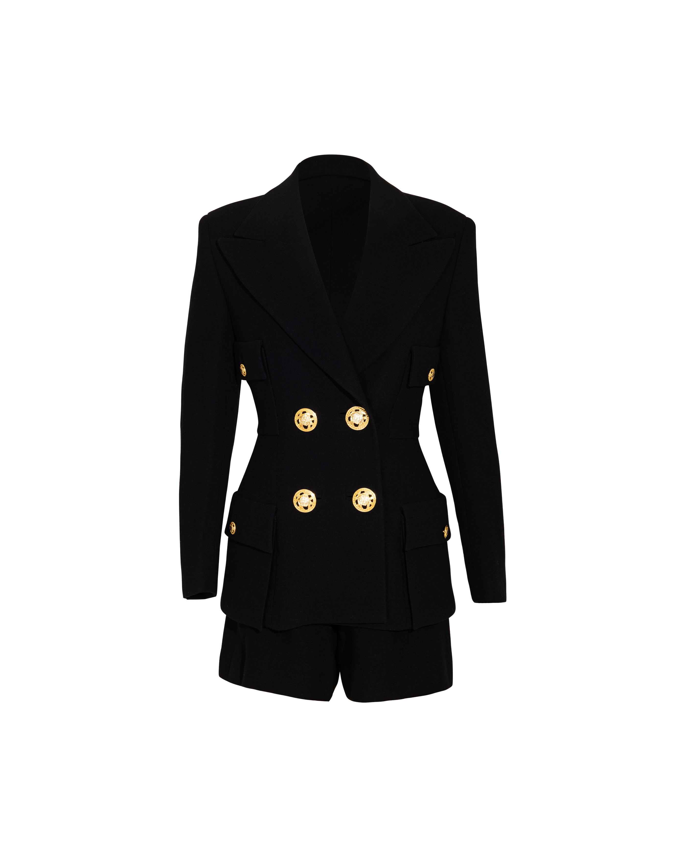 S/S 1995 Double-Breasted Wool Blazer and Short Set