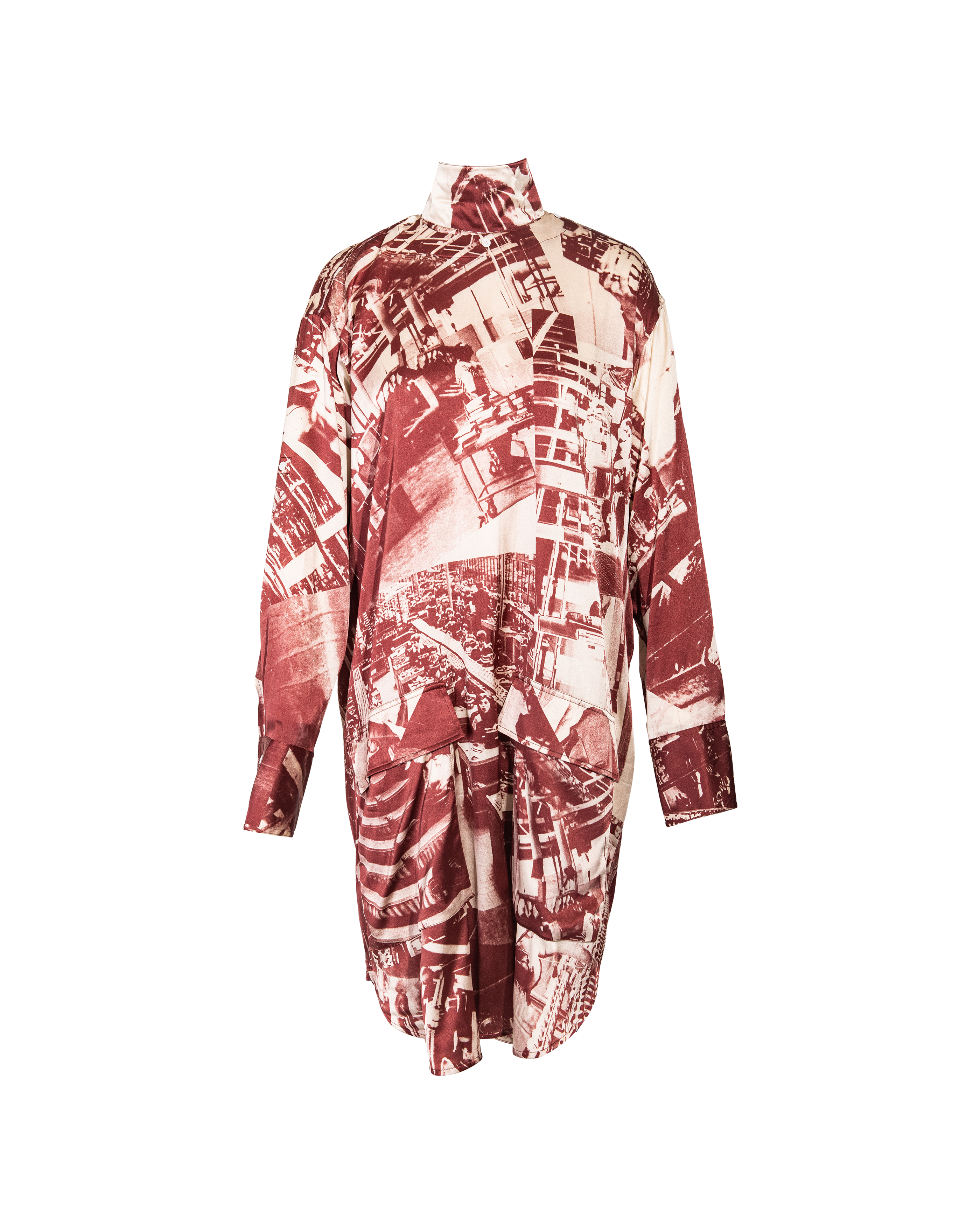 S/S 2018 'Factory' Print Silk Tunic Dress