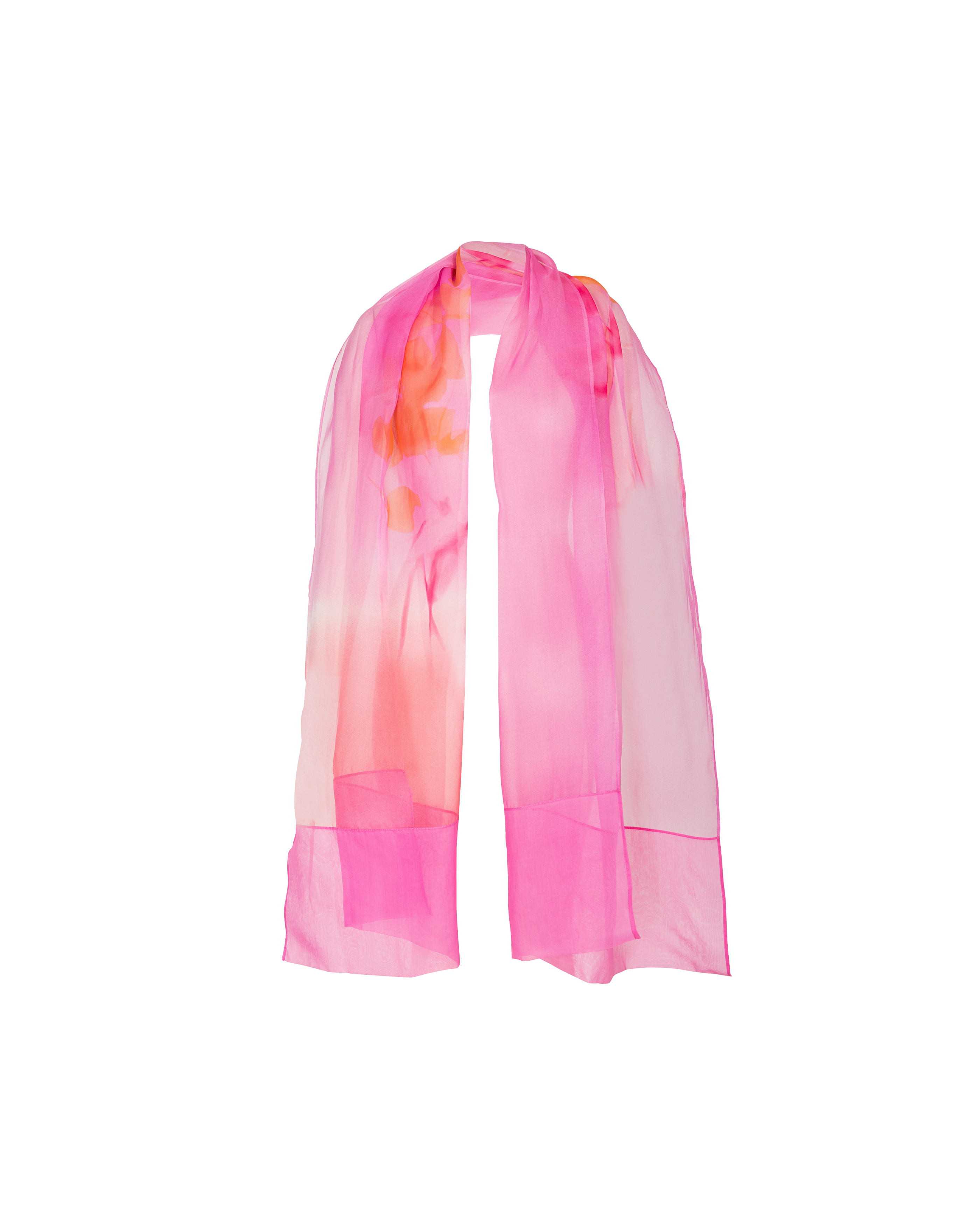 S/S 1996 Pink and Orange Semi-Sheer Scarf