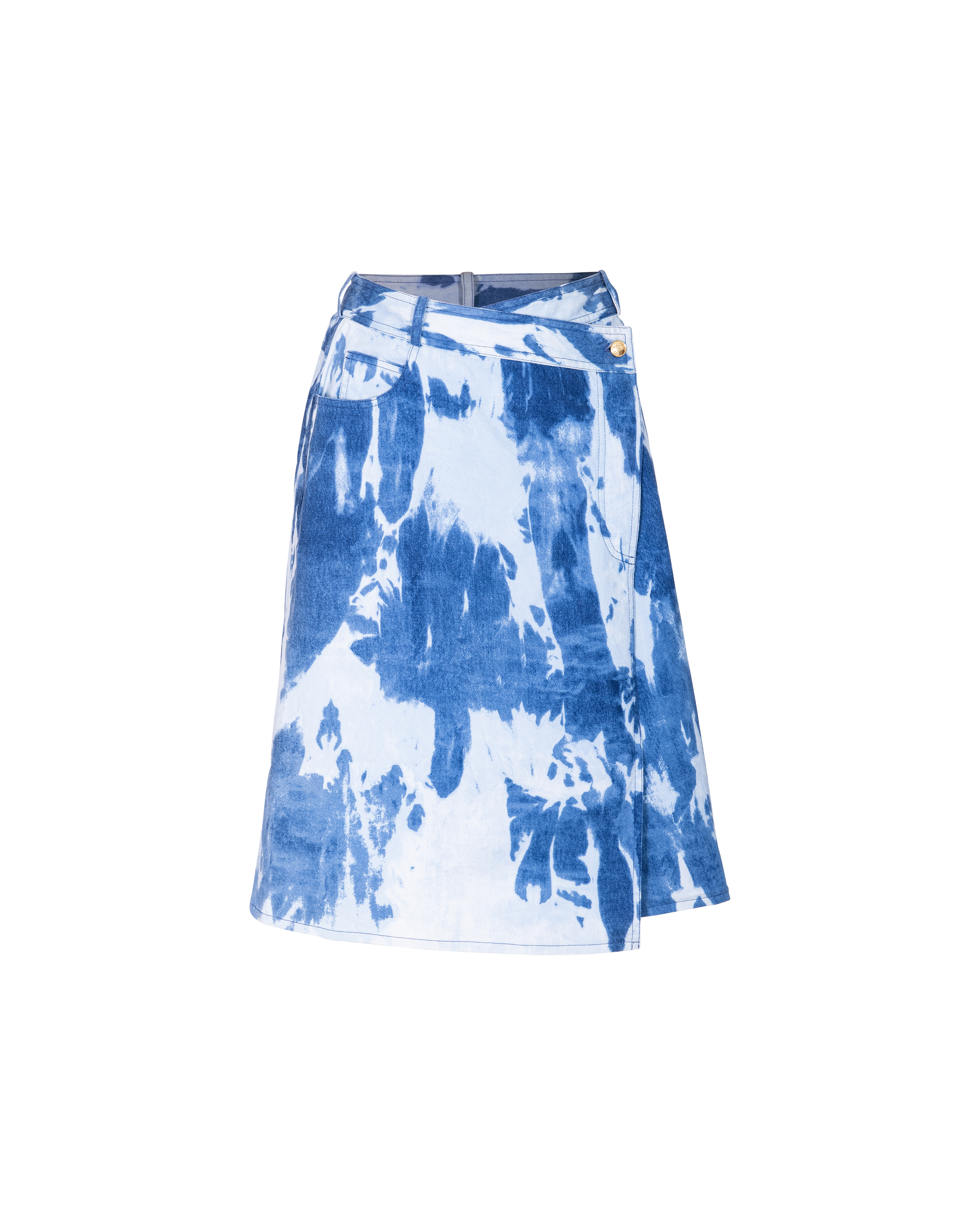 A/W 2000 Denim Tie-Dye Wrap Skirt