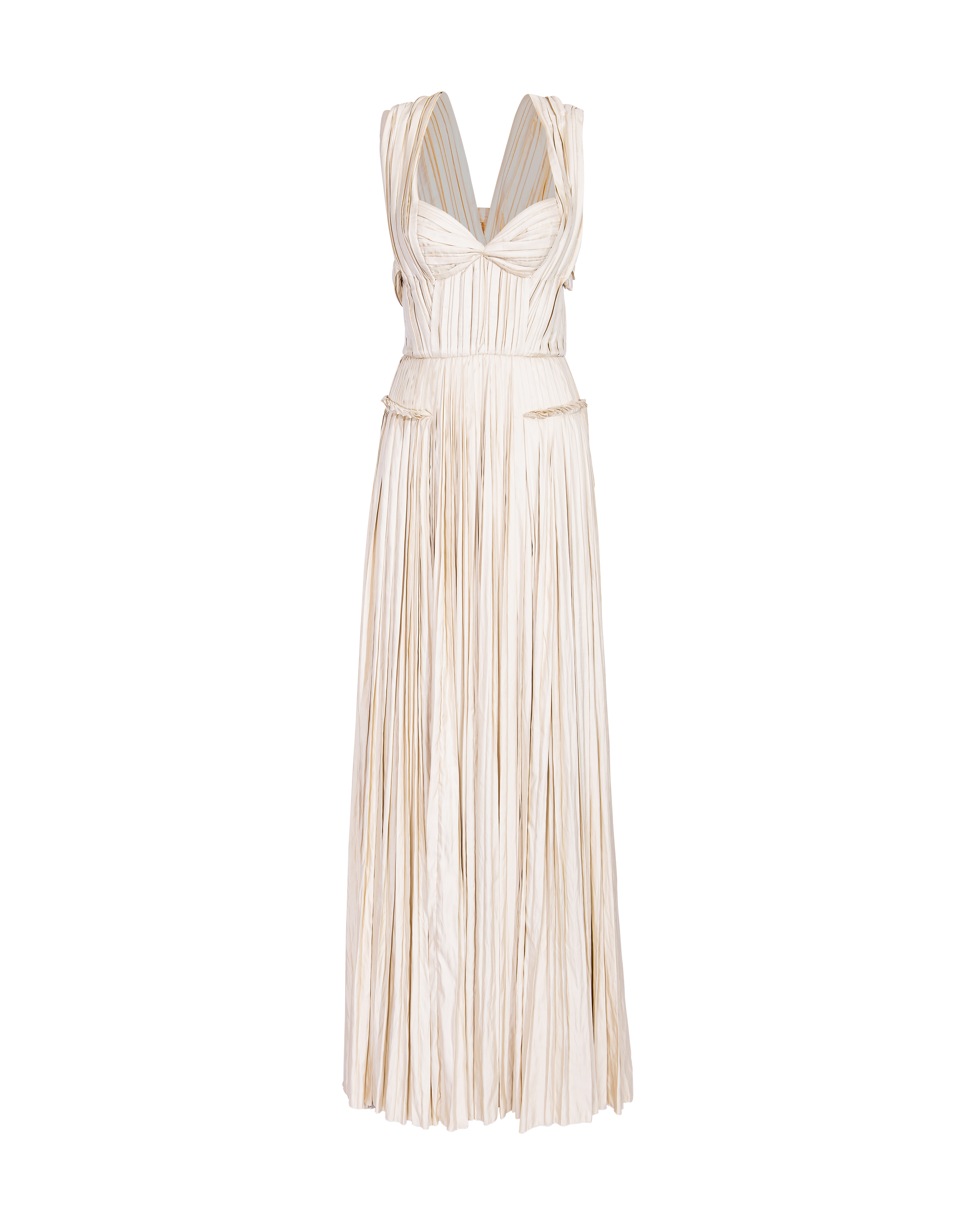 A/W 2009 Cream Silk Pleated Drape Gown