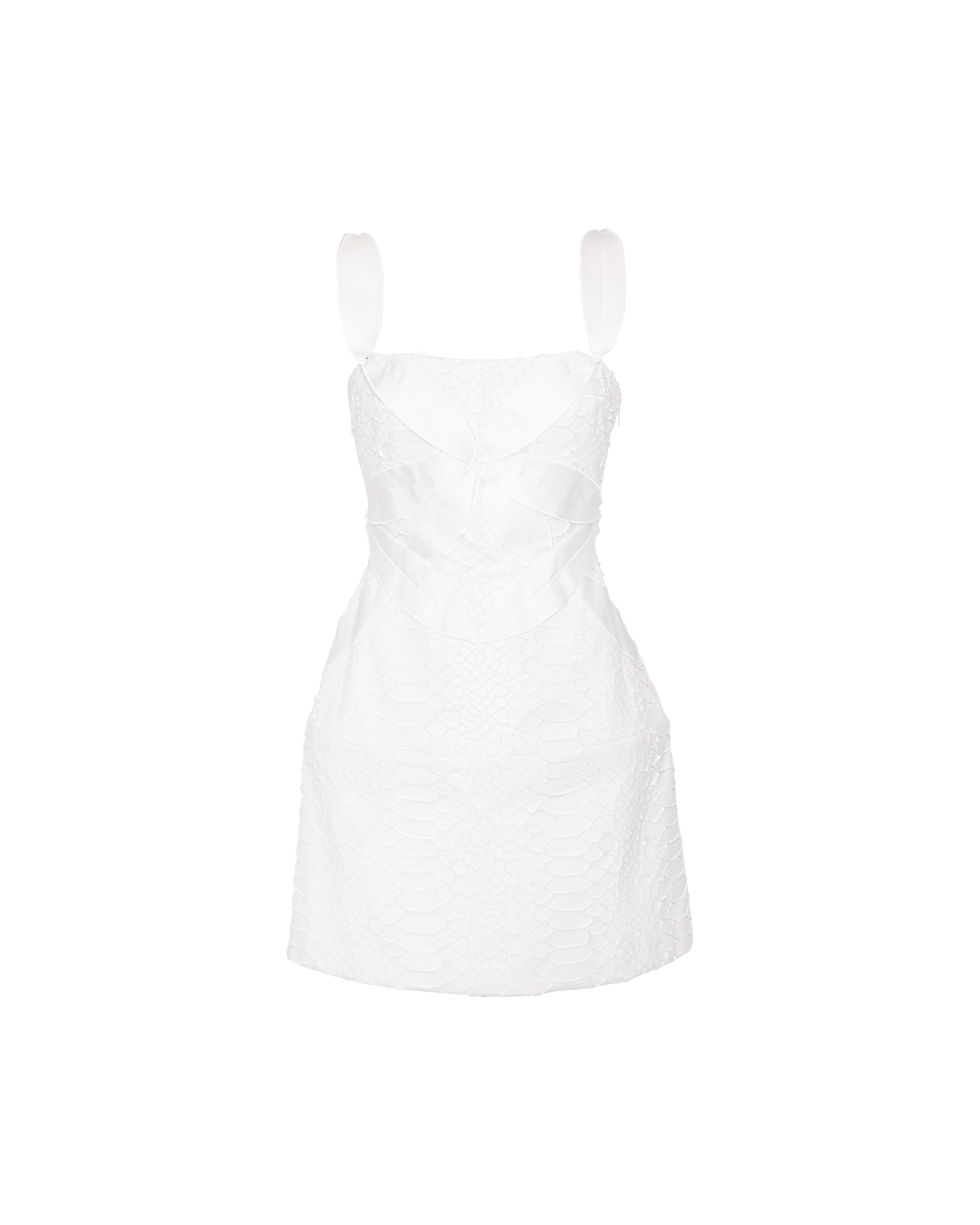 S/S 2009 White Crocodile-Effect Mini Dress