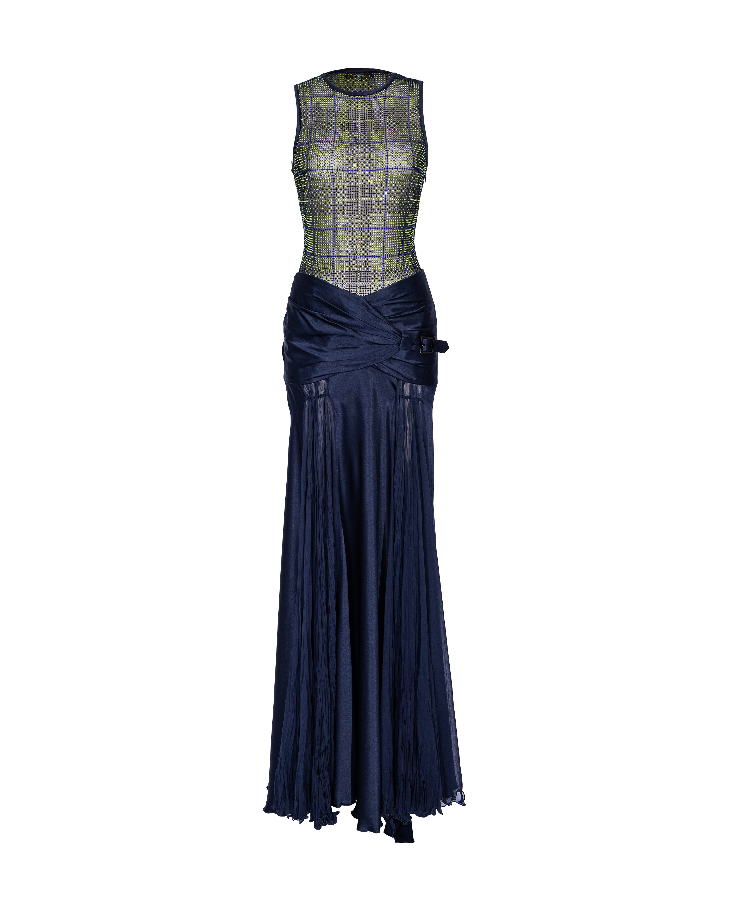 A/W 2004 Crystal Bodysuit and Deep Blue Skirt Set