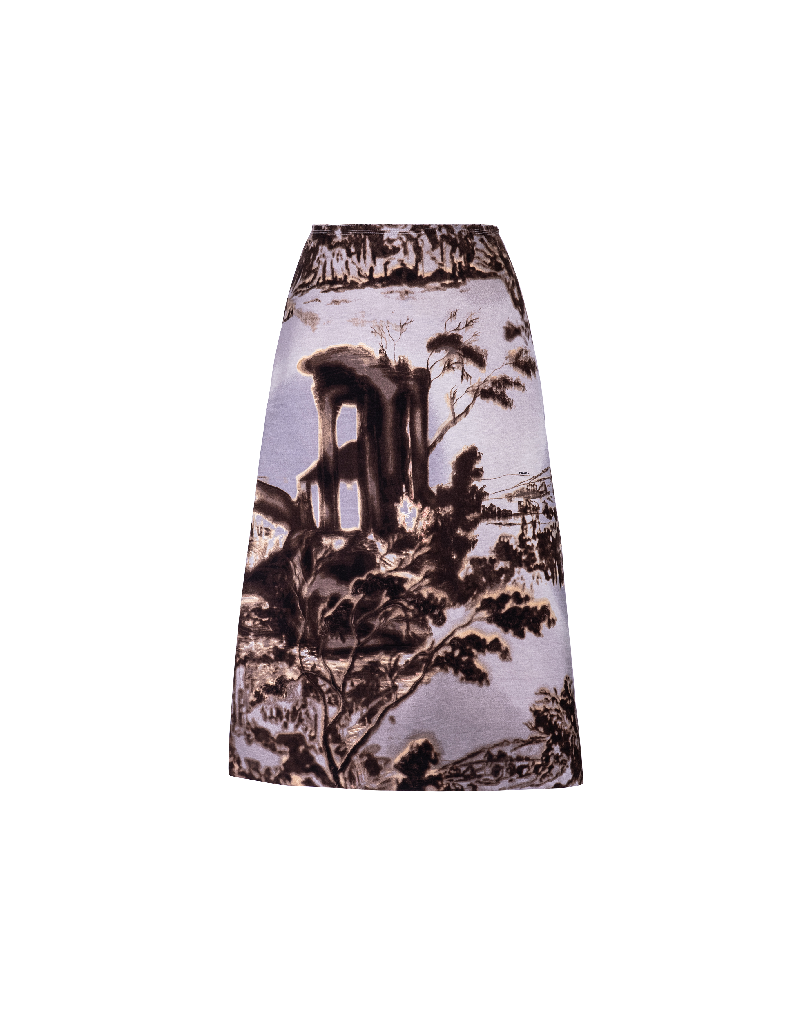 A/W 2004 Gray and Brown Floral Skirt