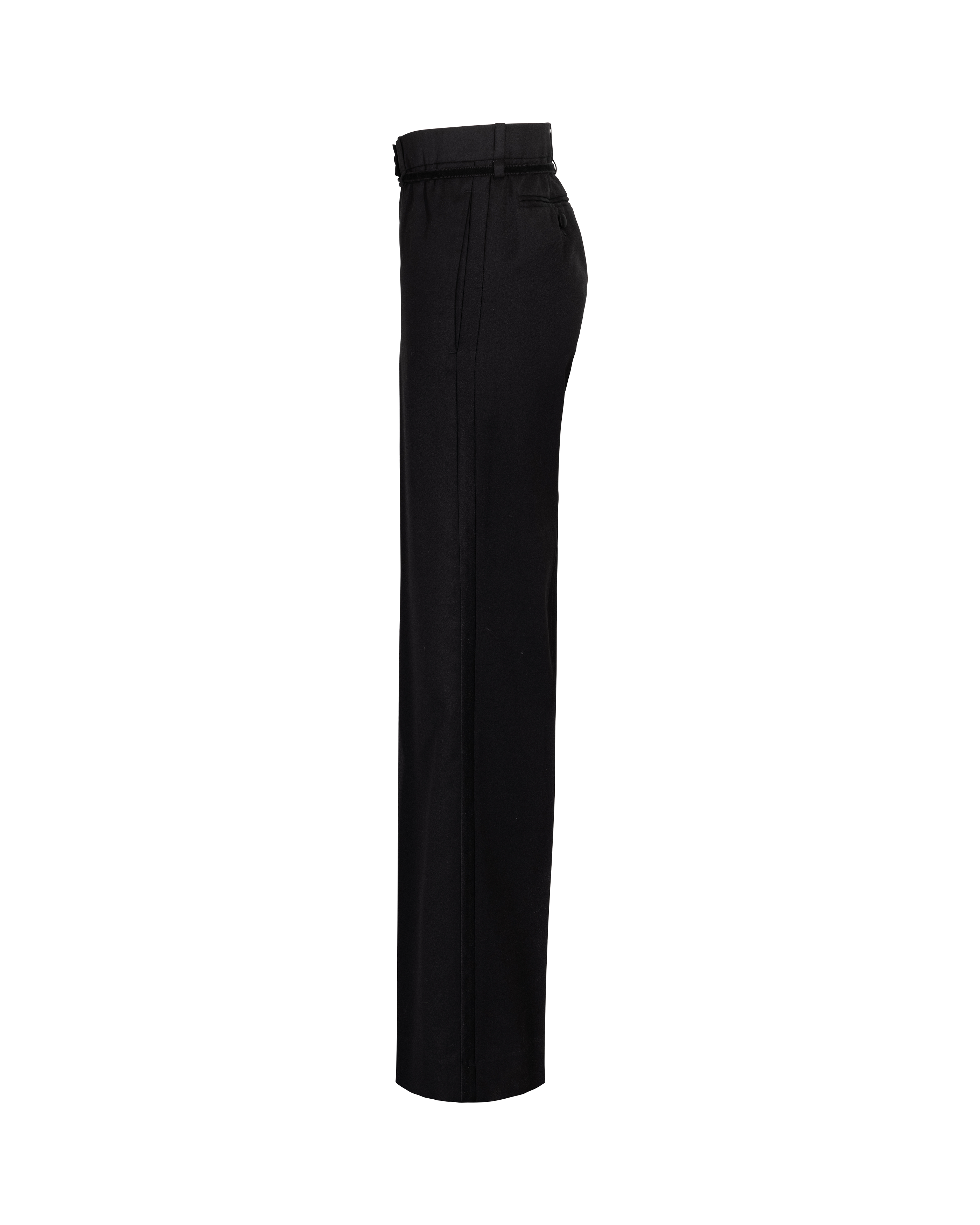 2000's Black Trouser with Velvet Ribbon Tie