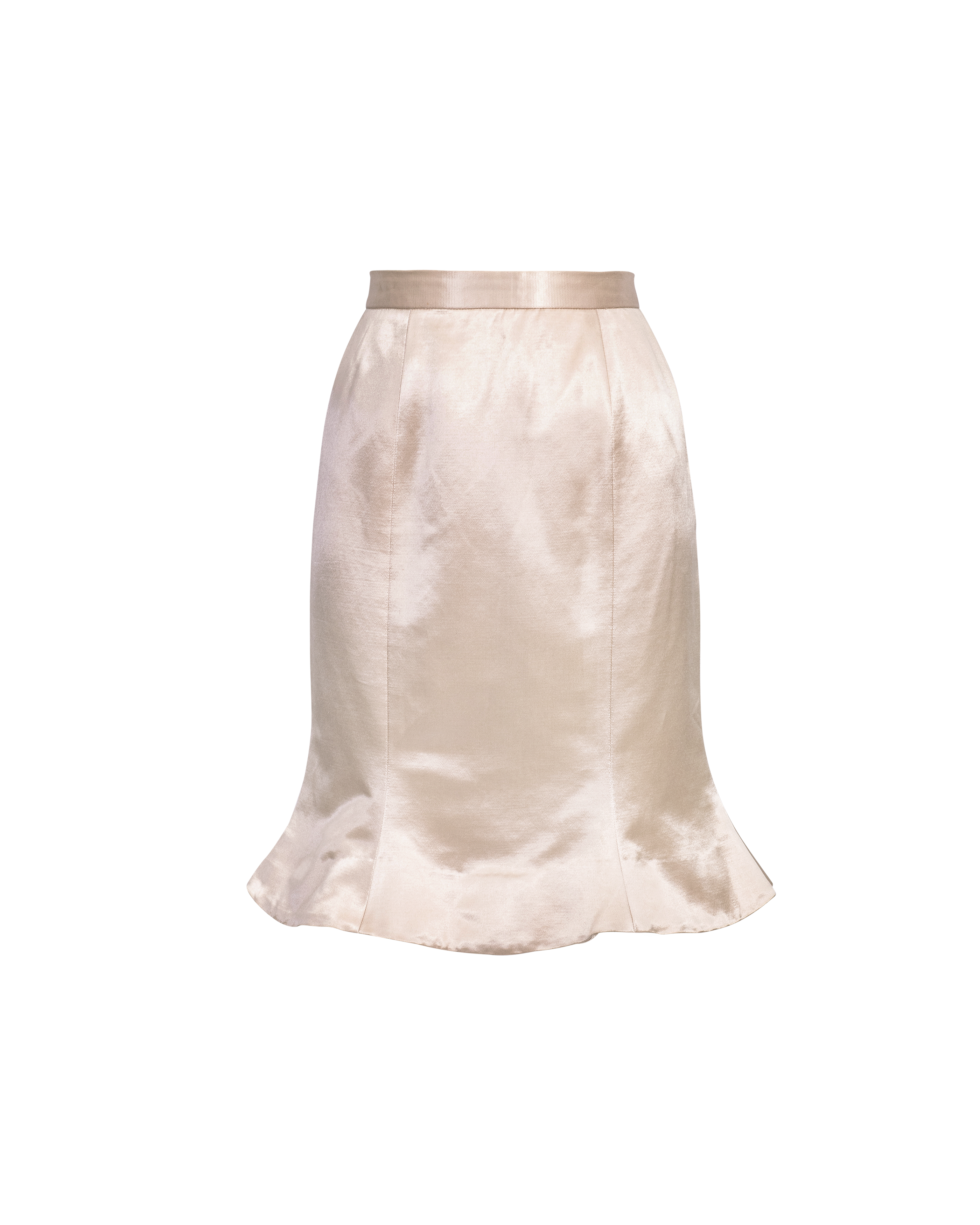 1990's Taupe Mini Skirt with Flare Hem