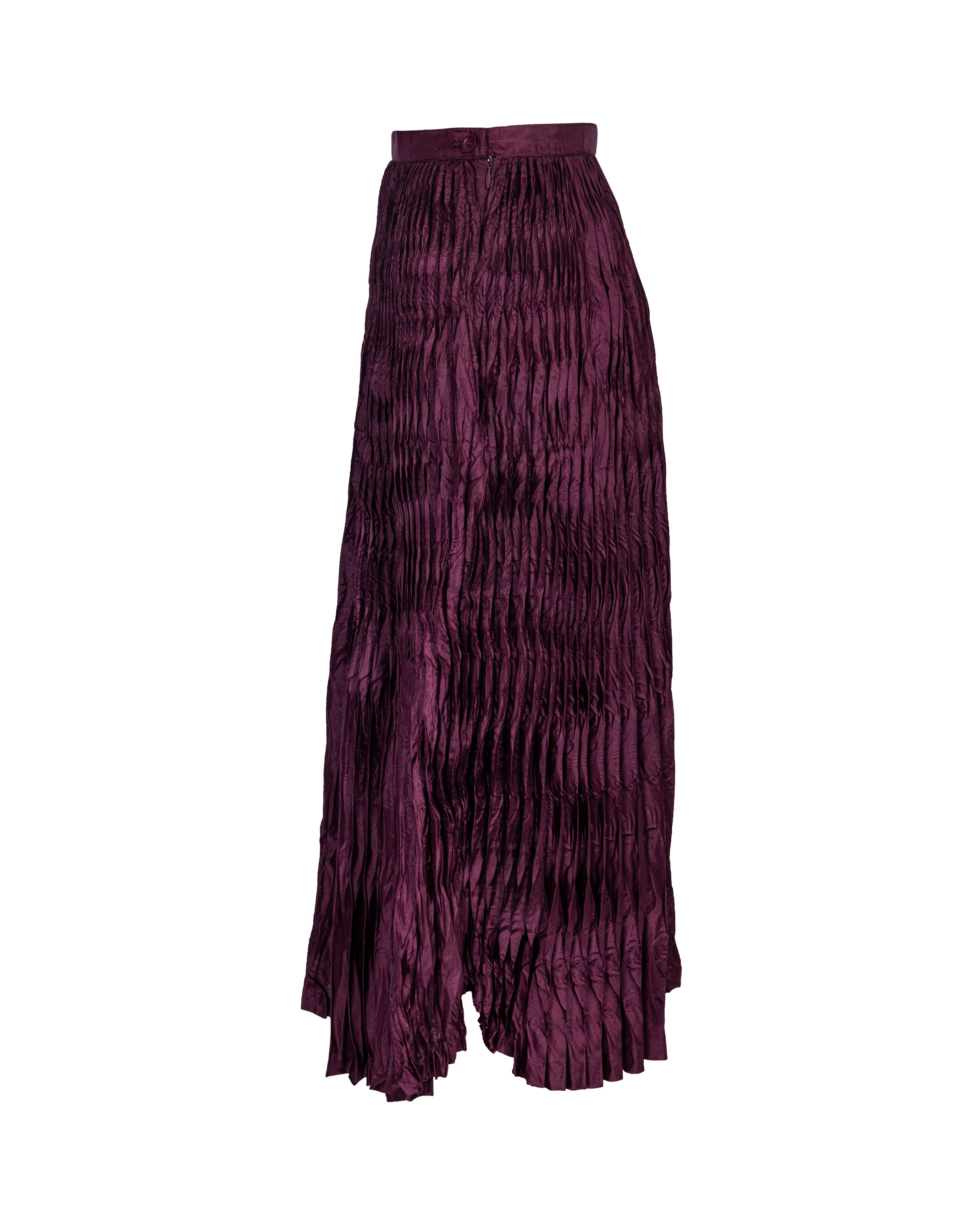 1990's Purple Crinkle Pleated Skirt