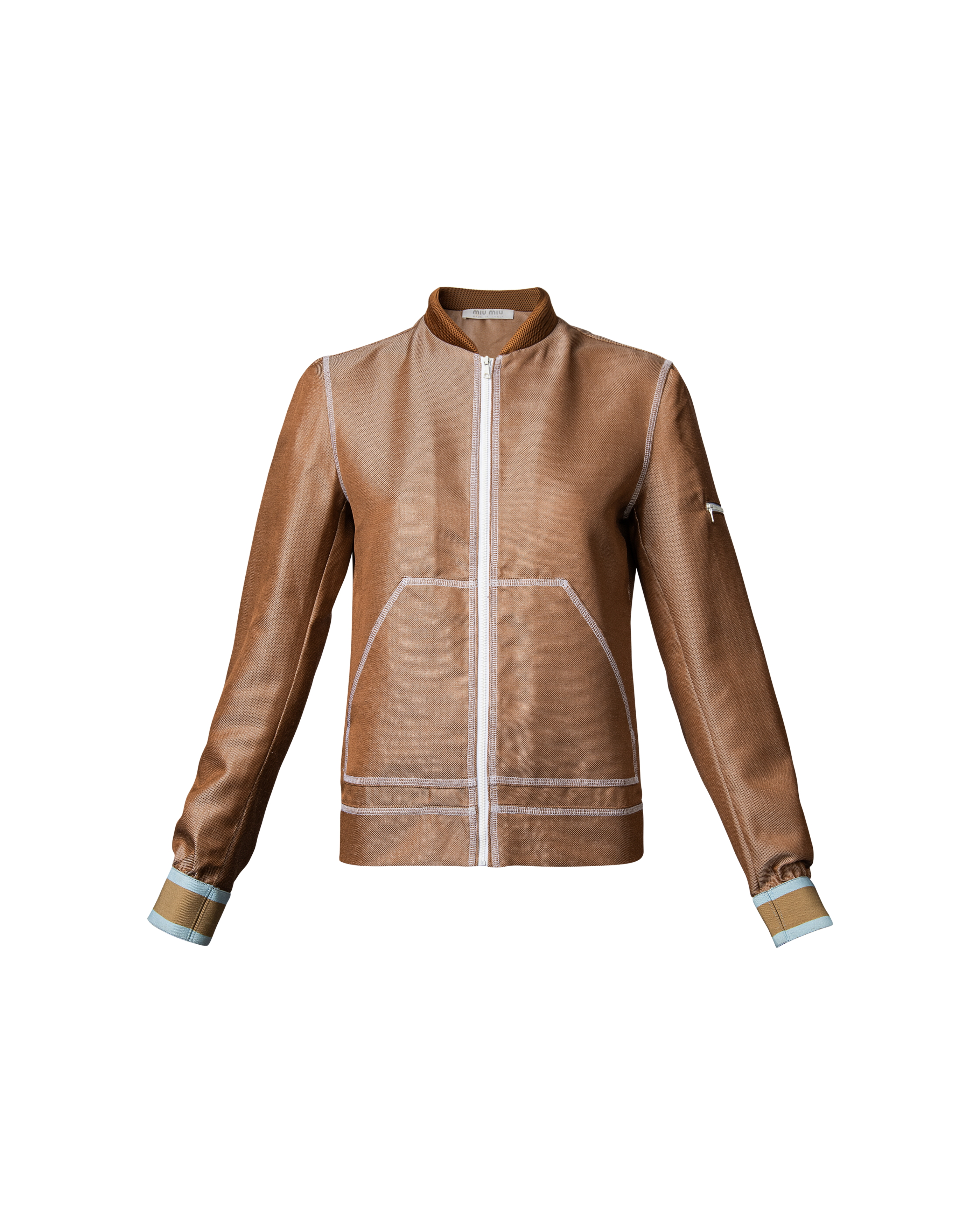 S/S 2000 Caramel Brown Nylon Zip-Up Jacket
