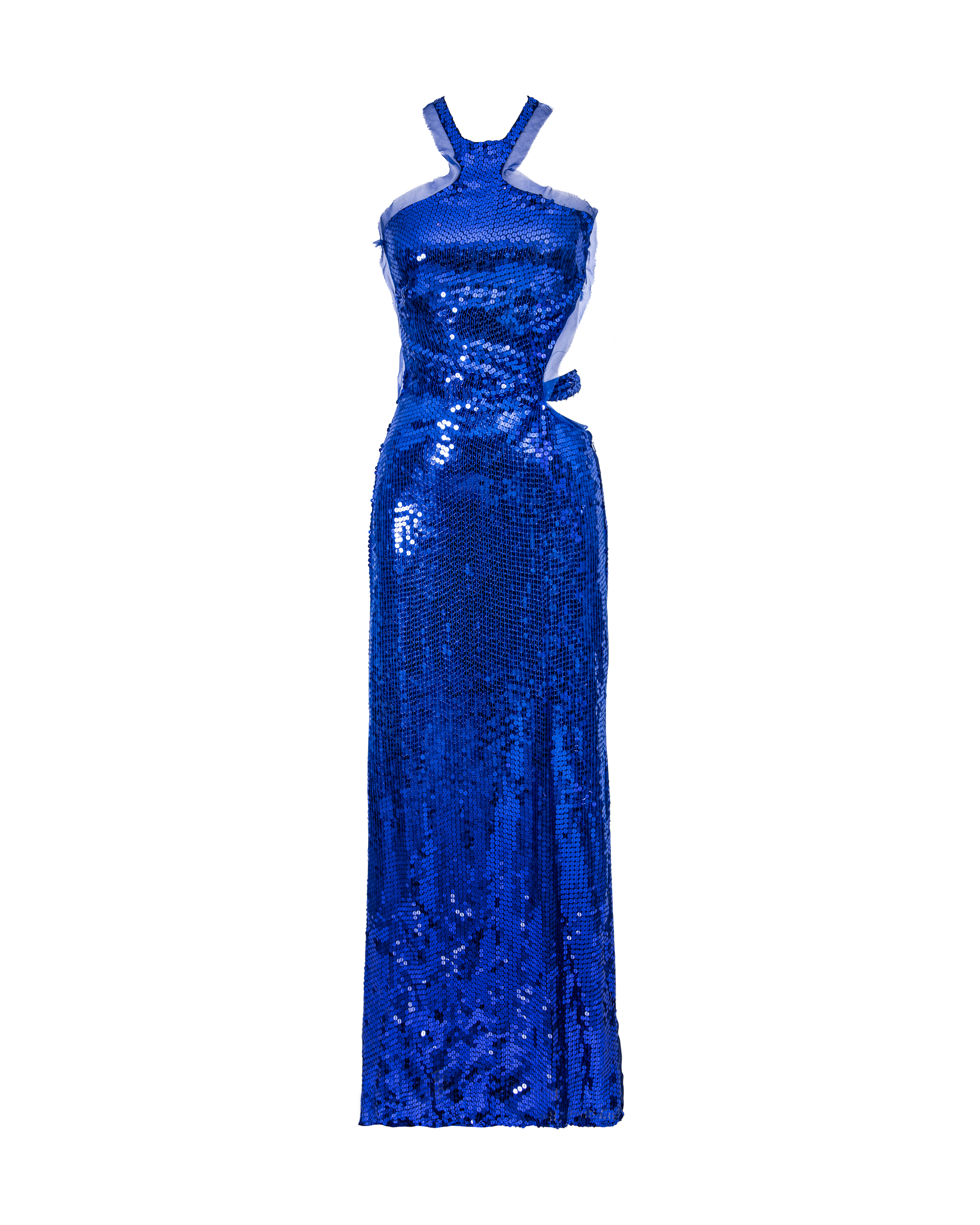 A/W 2004 Blue Cutout Sequin Gown