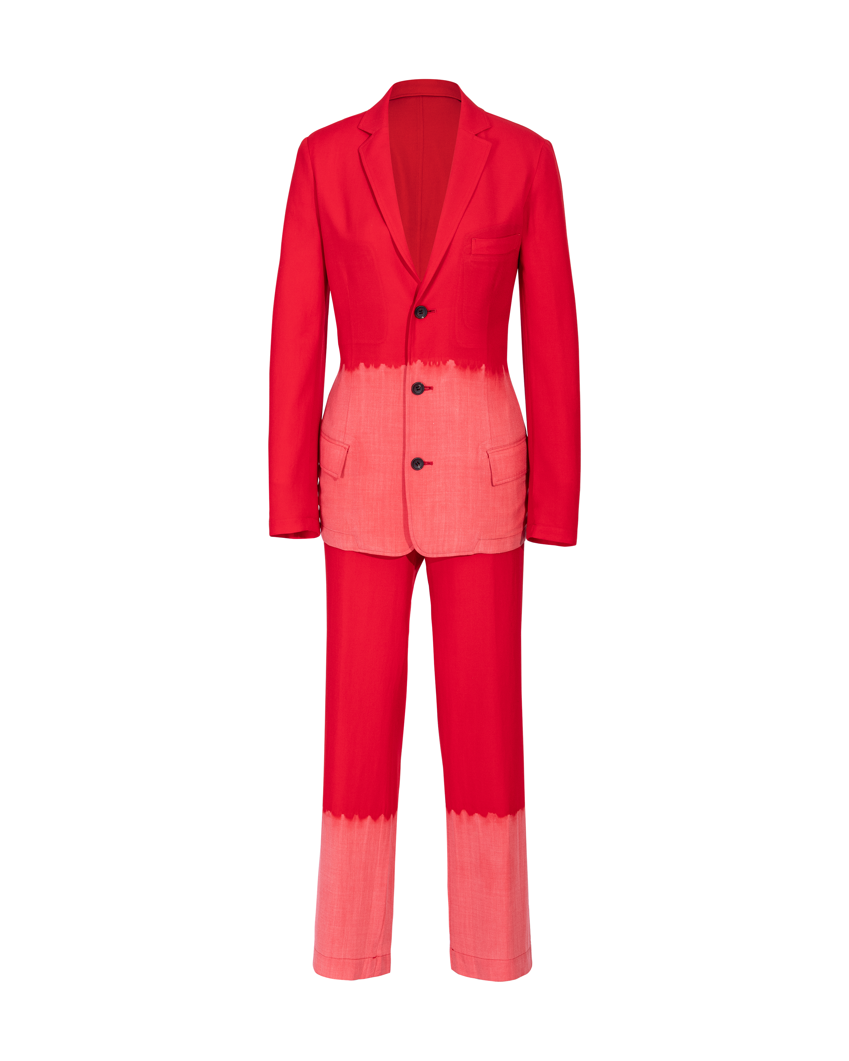 A/W 2003 Y's Red and Pink Tie-Dye Pant Set