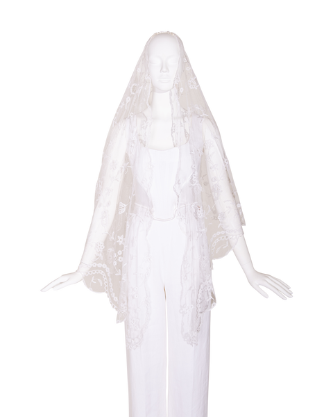 1910's Ivory Handmade Lace Veil