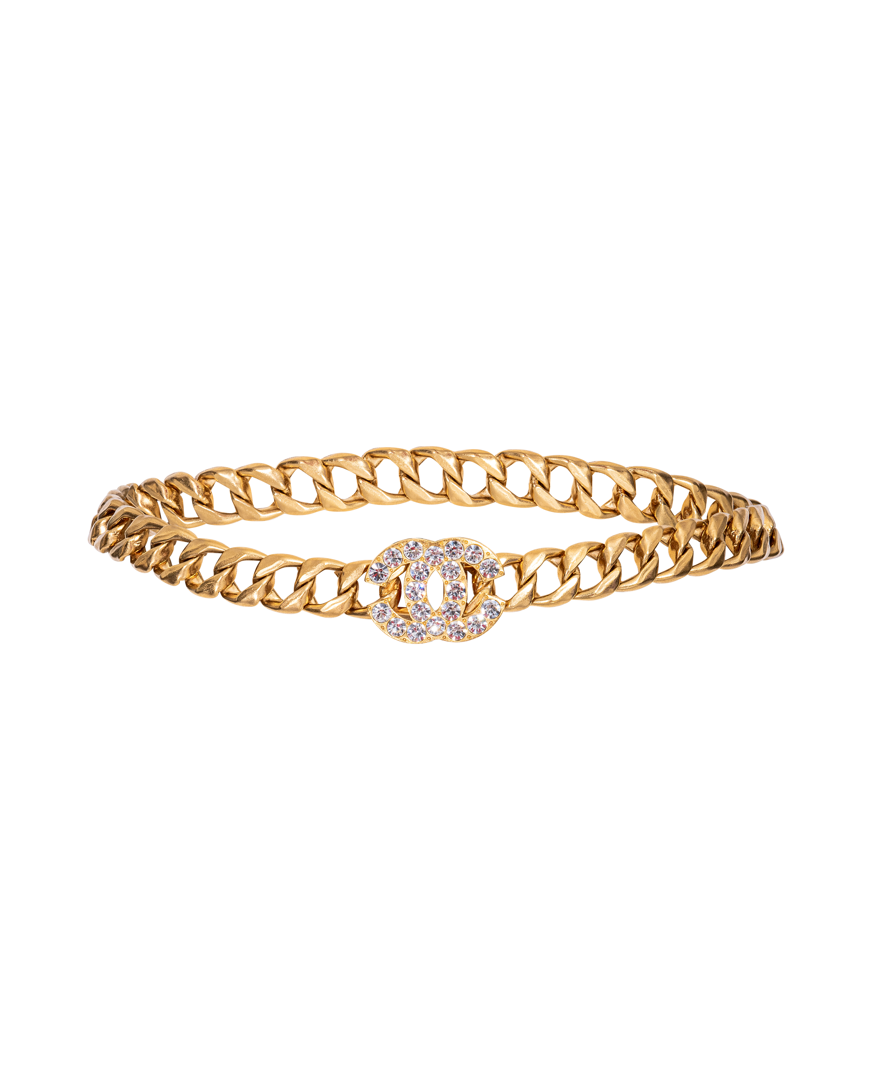 S/S 1995 Gold 'CC' Medallion Chain Belt