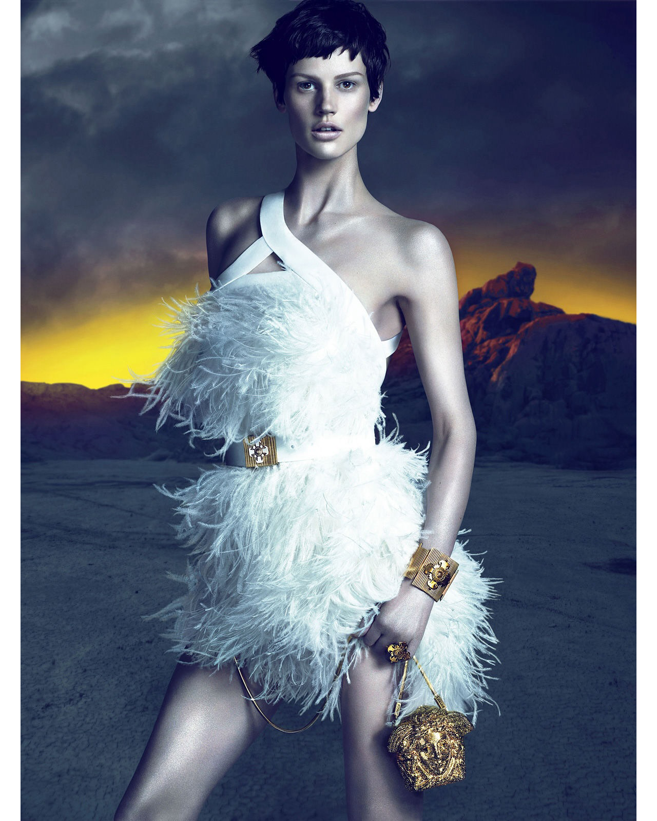 A/W 2011 Ivory Feather Mini Dress
