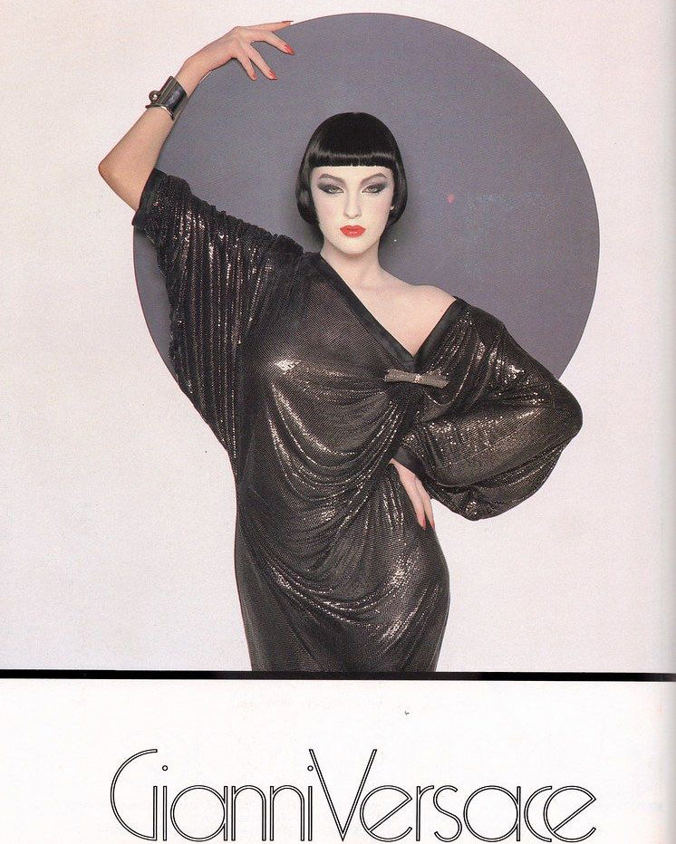 A/W 1985 Black Oroton Chainmail Long Sleeve Gown