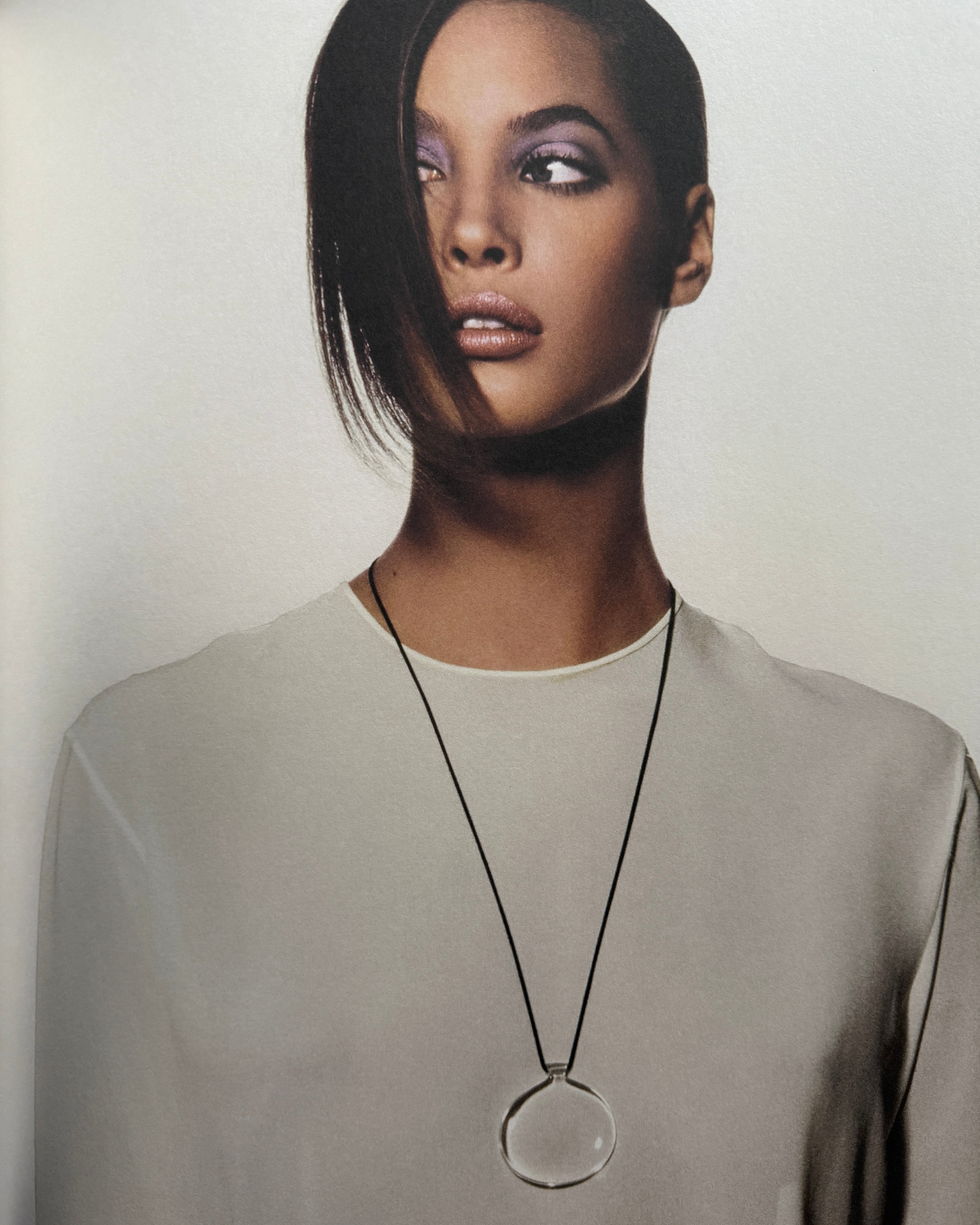 [RARE] 1988 Carved Quartz Jumbo Pendant Necklace