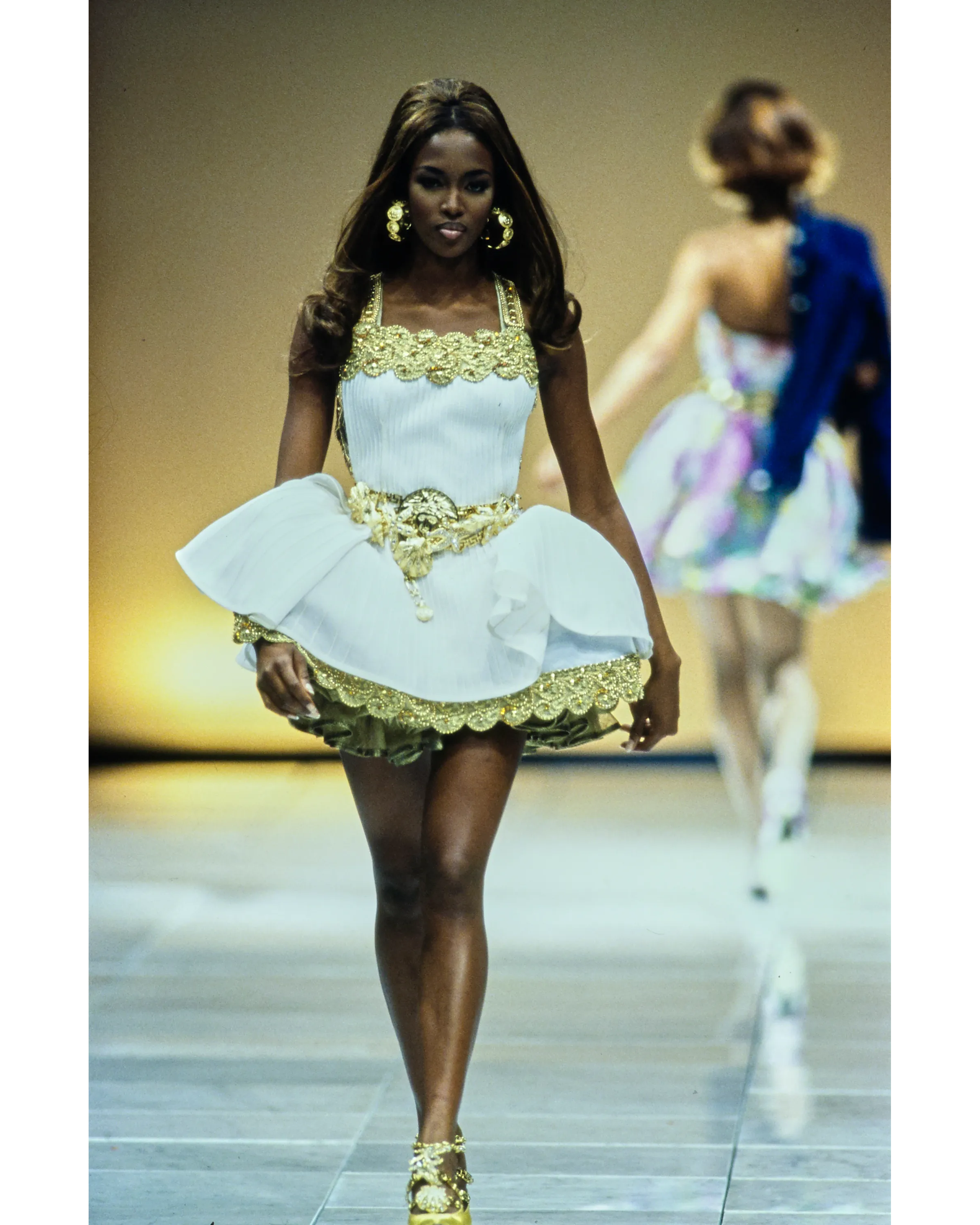 S/S 1992 Yellow Heels with Gold Seashell Detail