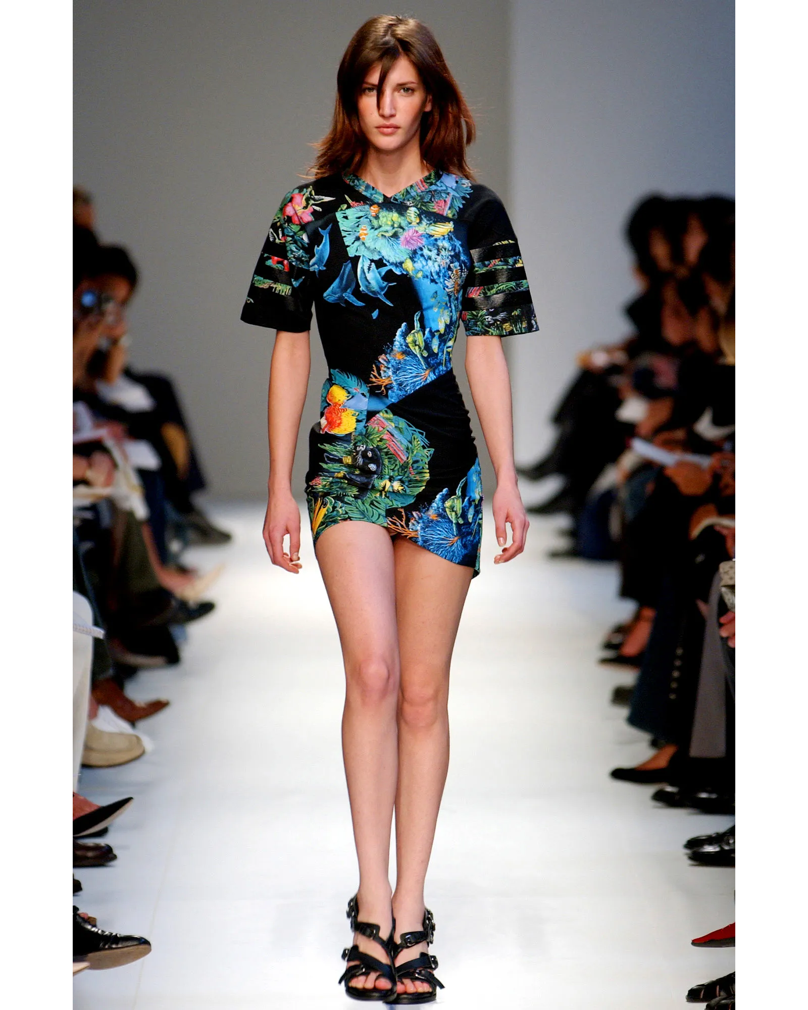 S/S 2003 Scuba Print Black Mini Dress