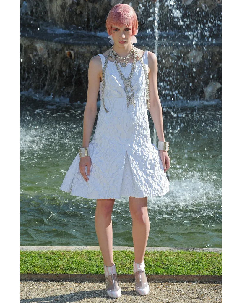 Cruise 2013 Ivory Matelasse Sleeveless Dress