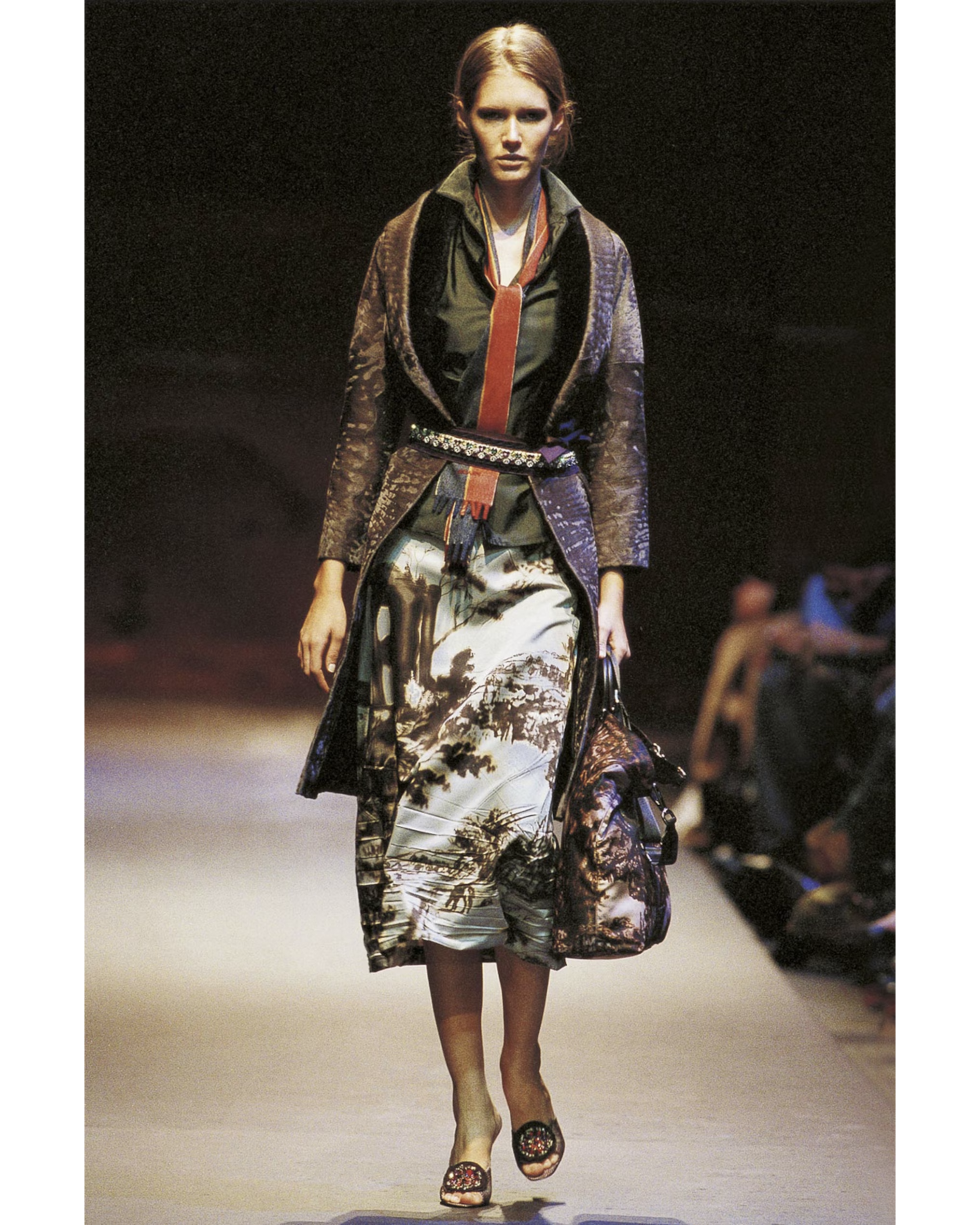 A/W 2004 Gray and Brown Floral Skirt